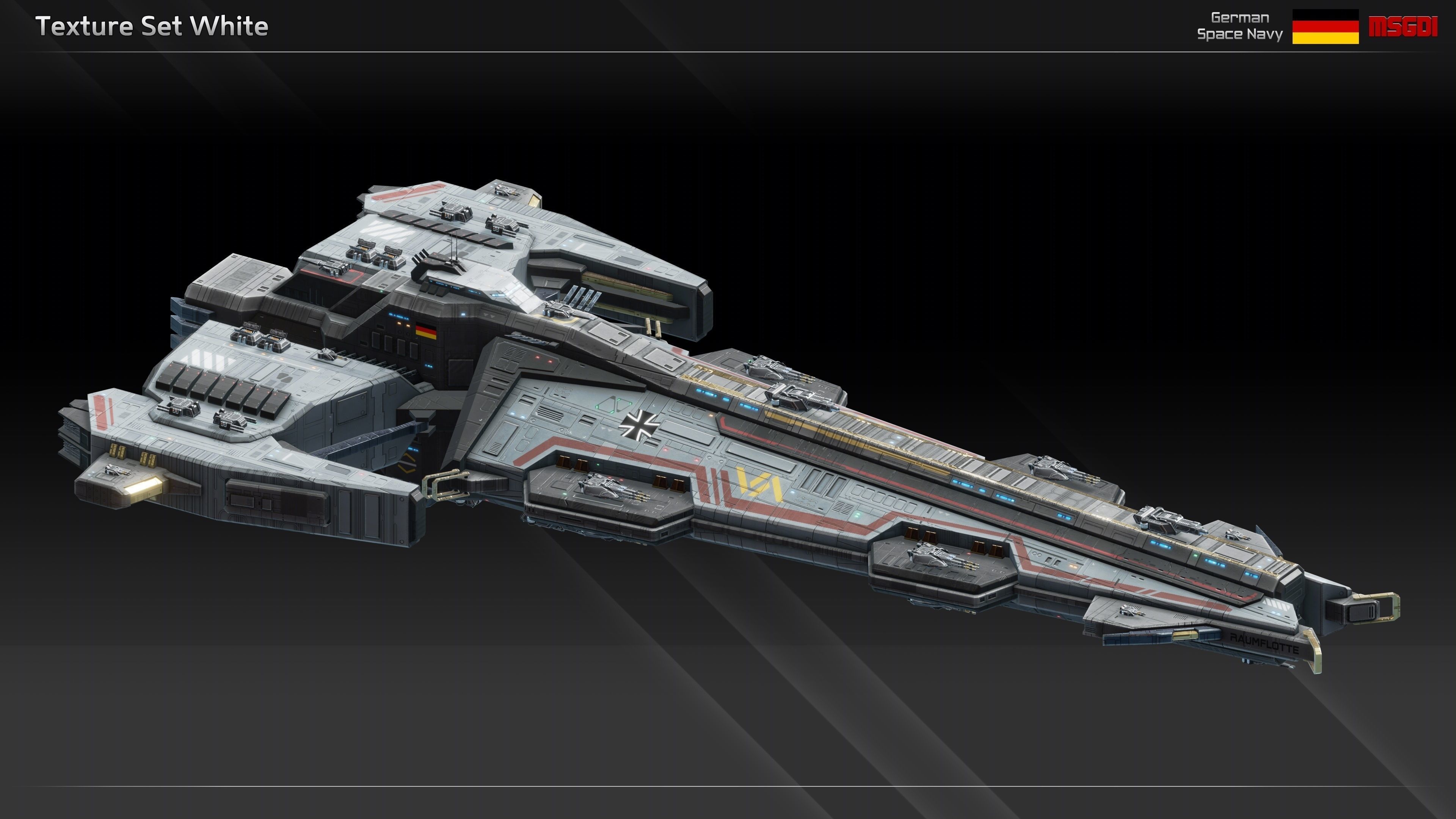 GSN Spaceship Tannenberg Class Battleship Low-poly 3D model_13