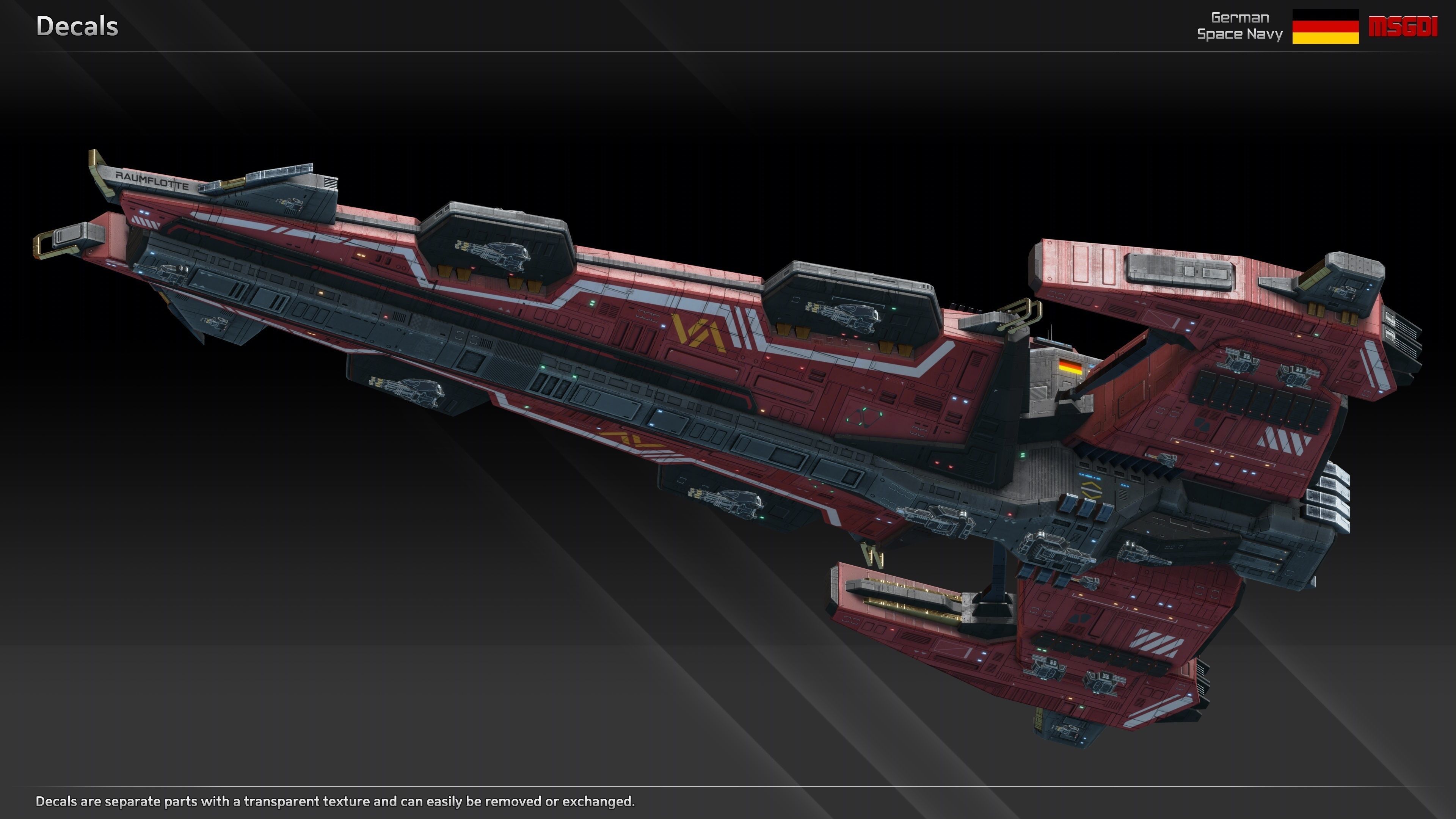 GSN Spaceship Tannenberg Class Battleship Low-poly 3D model_7