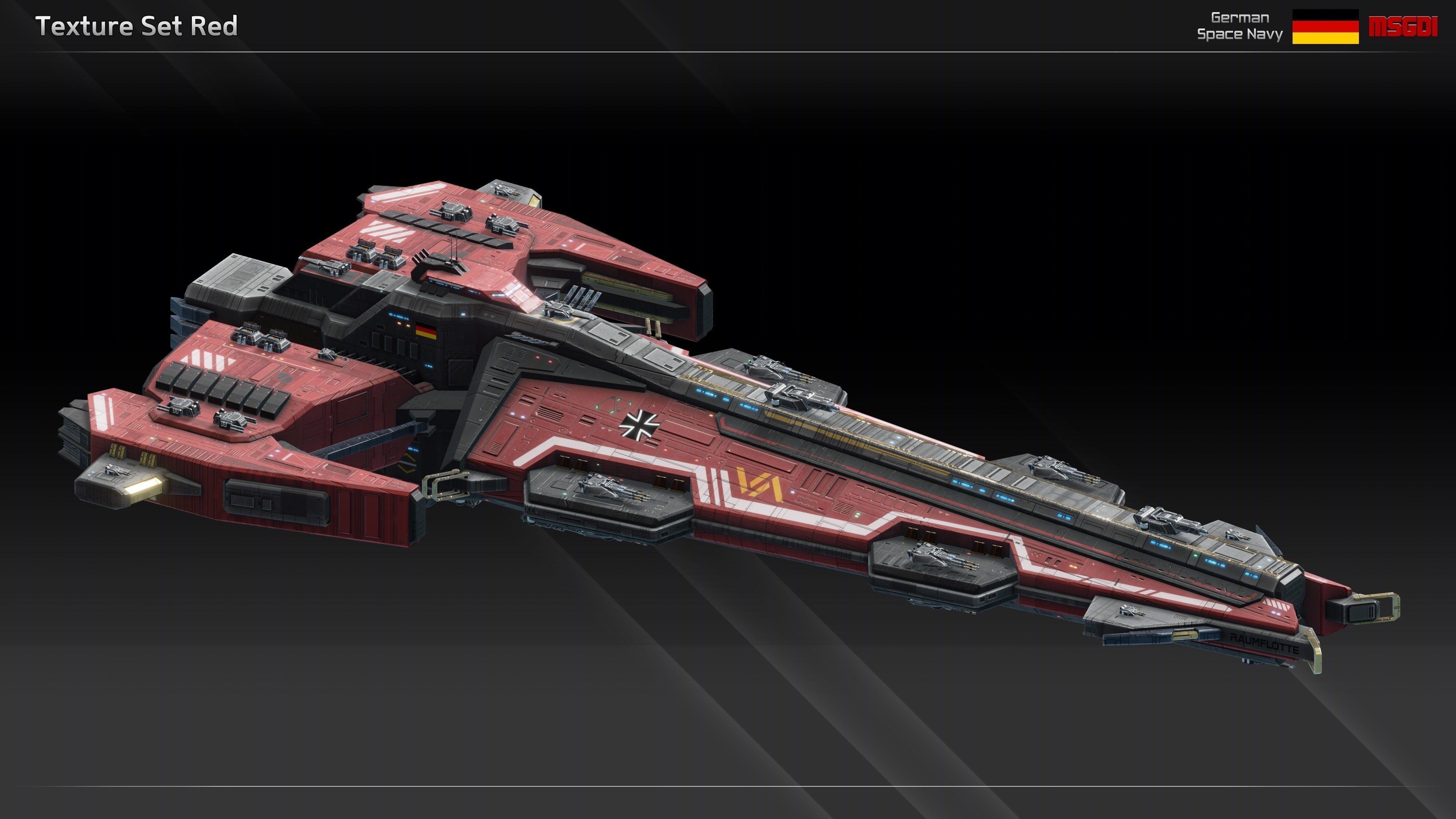 GSN Spaceship Tannenberg Class Battleship Low-poly 3D model_12