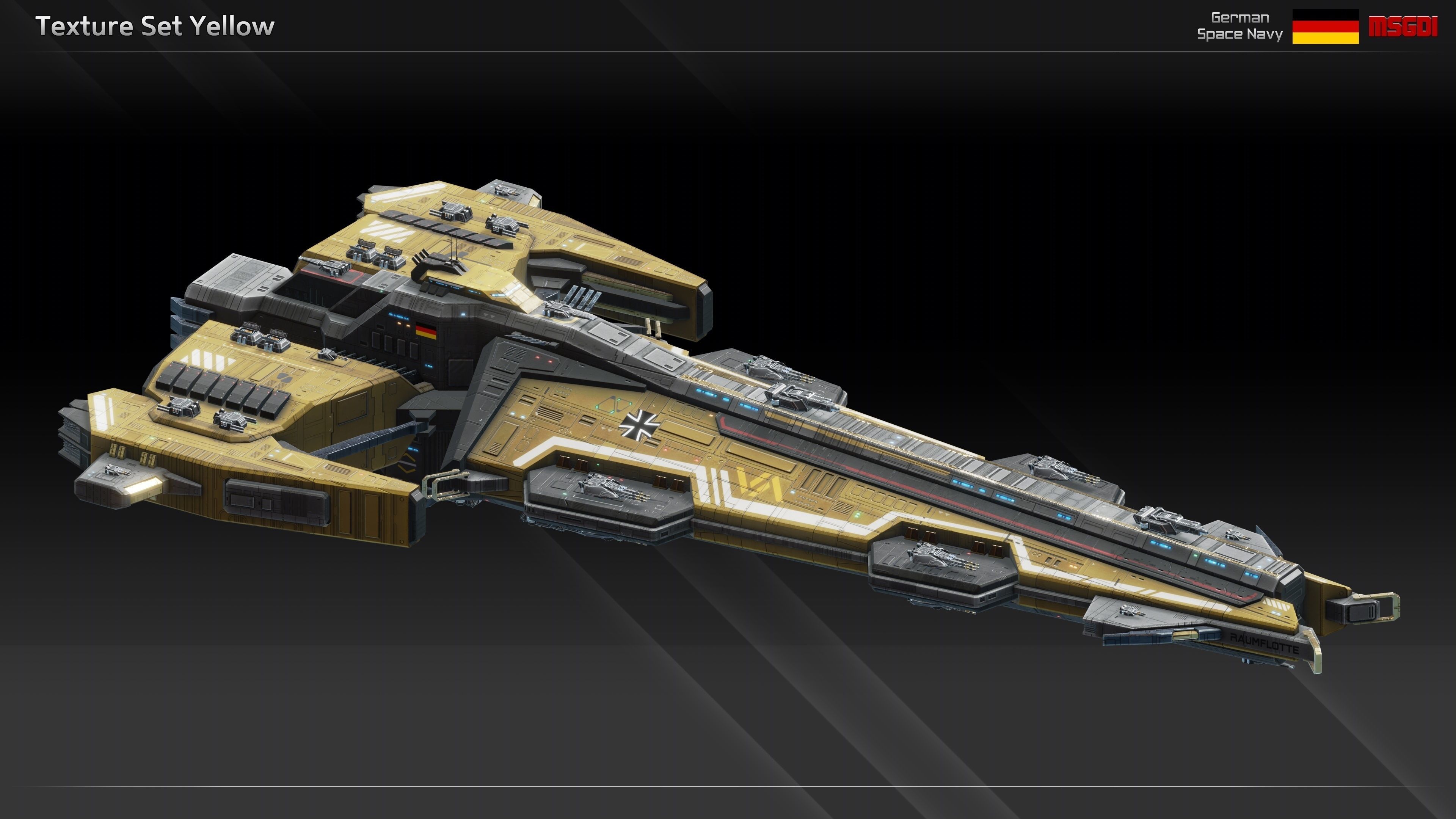 GSN Spaceship Tannenberg Class Battleship Low-poly 3D model_14