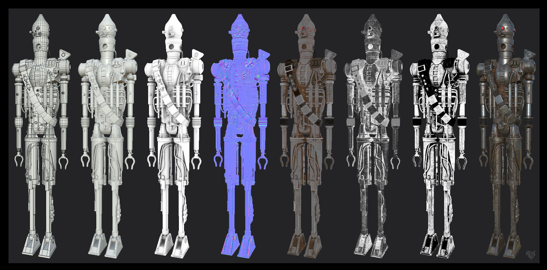 IG-88 Low-poly 3D model_2