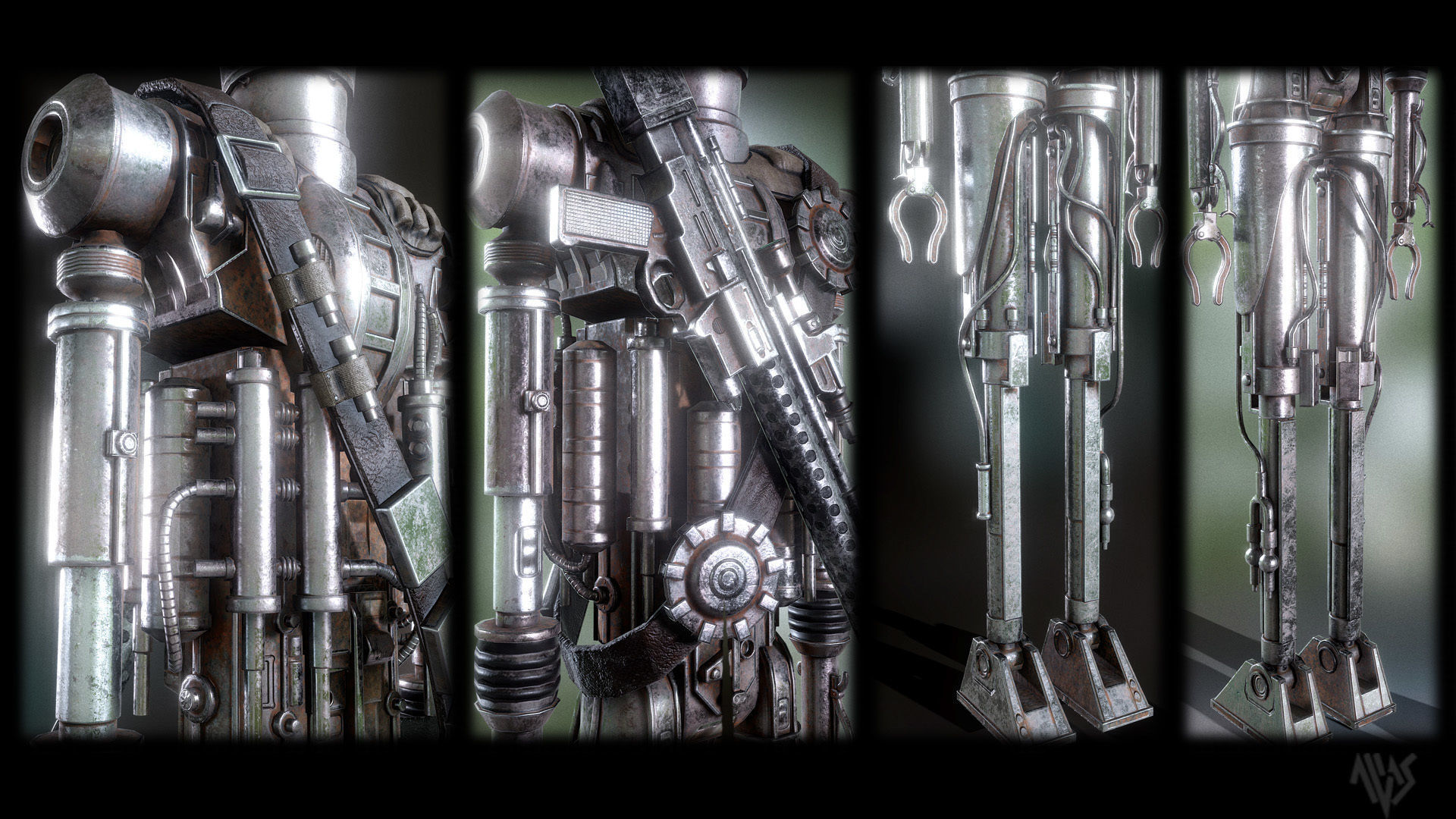IG-88 Low-poly 3D model_4