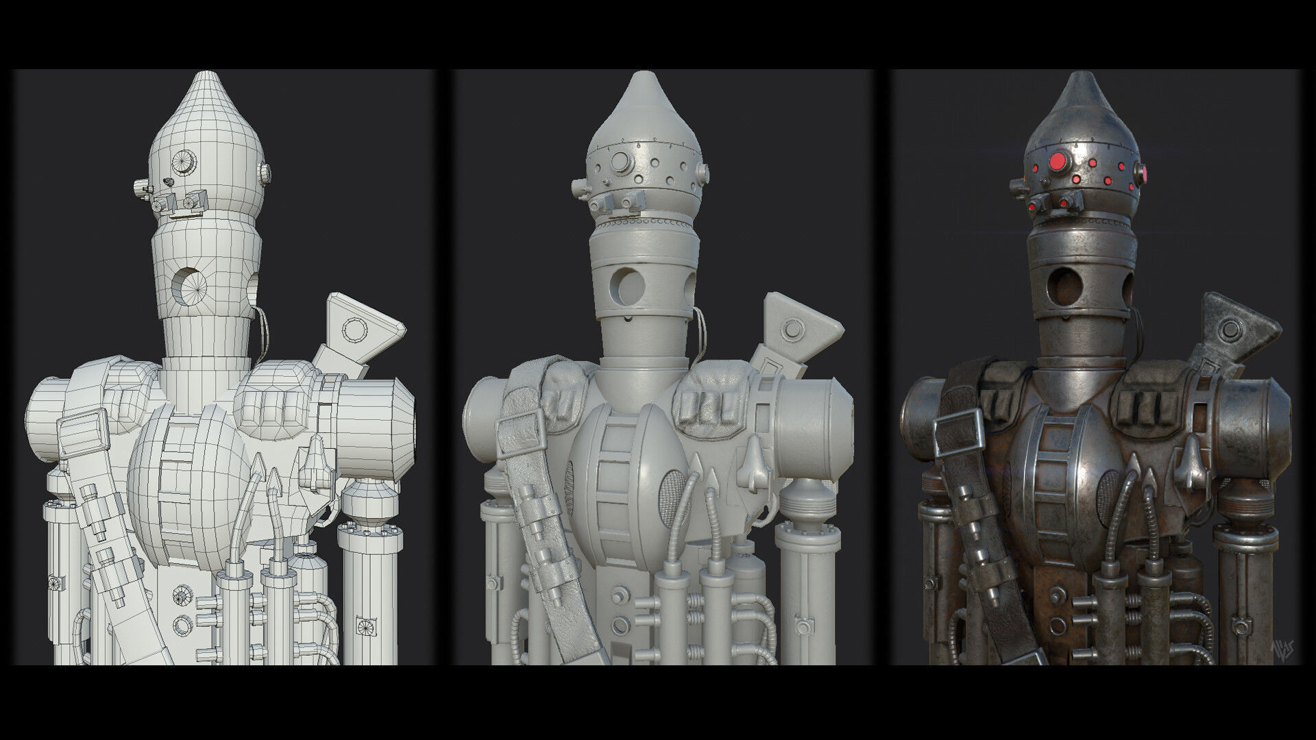 IG-88 Low-poly 3D model_1