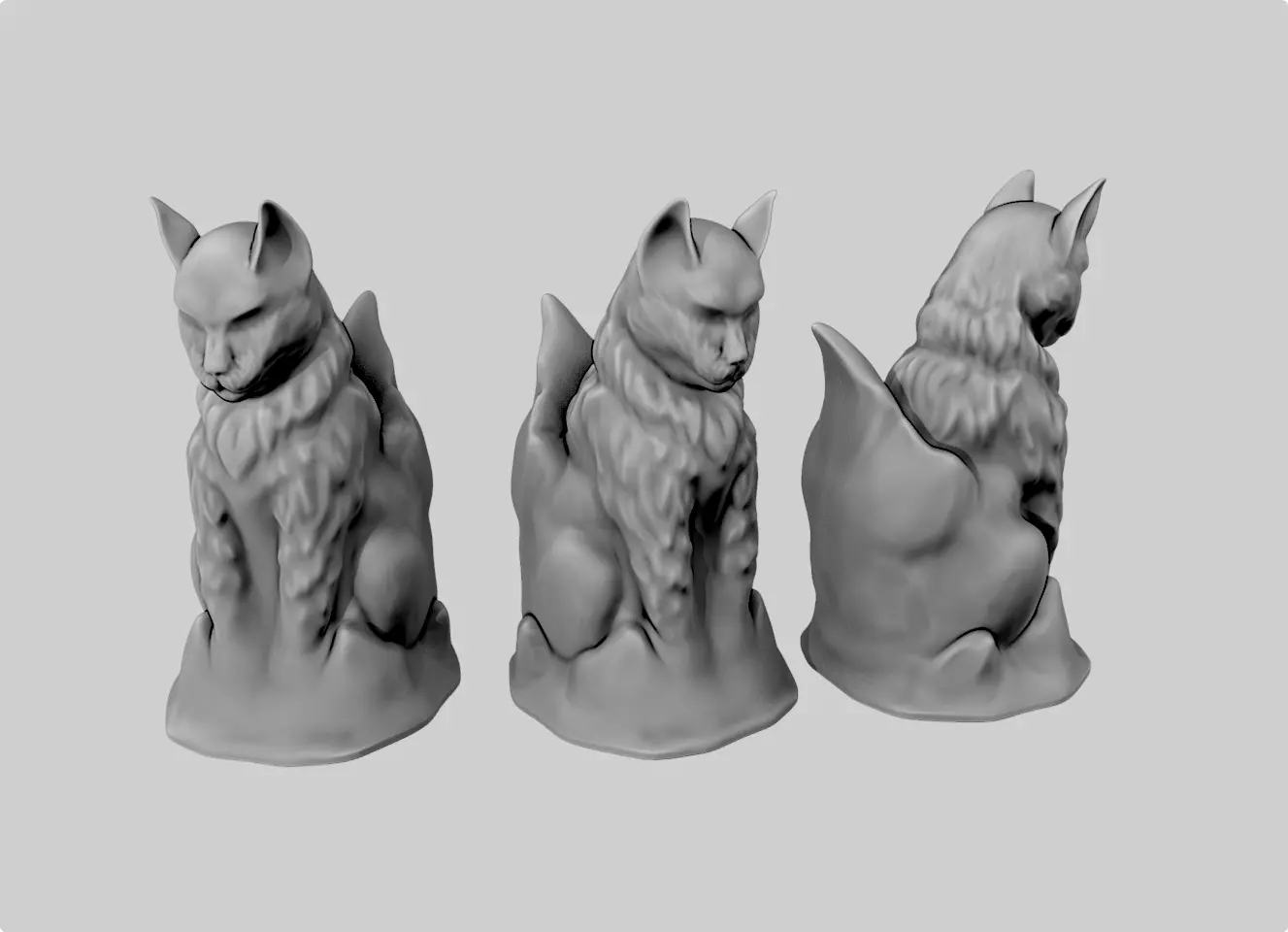 Cat miniature statue sculpture 3D print model_0