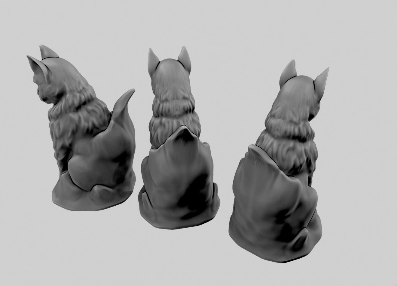 Cat miniature statue sculpture 3D print model_2