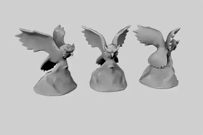 owl flying miniature sculpture figure