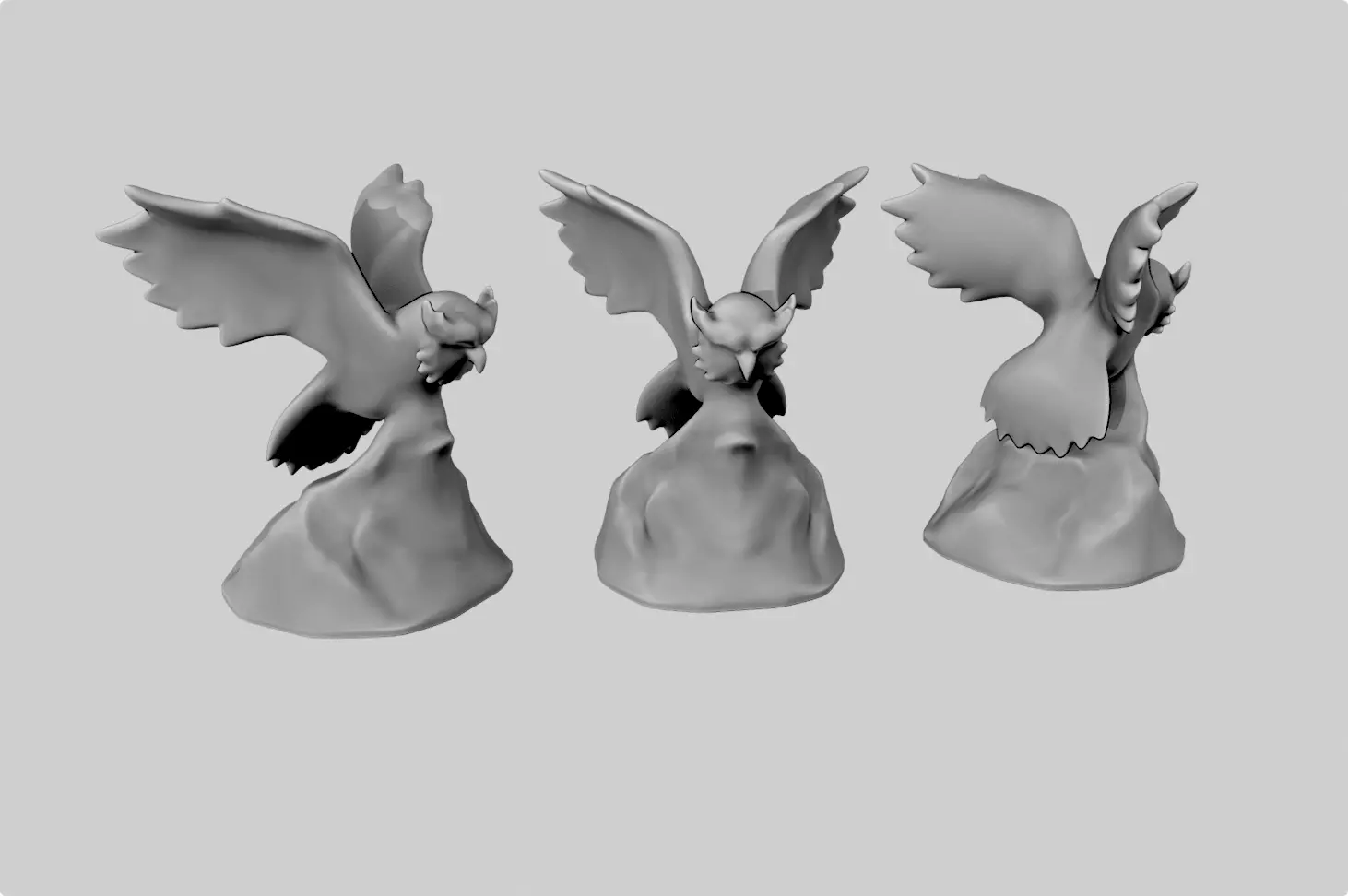 owl flying miniature sculpture figure 3D print model_0