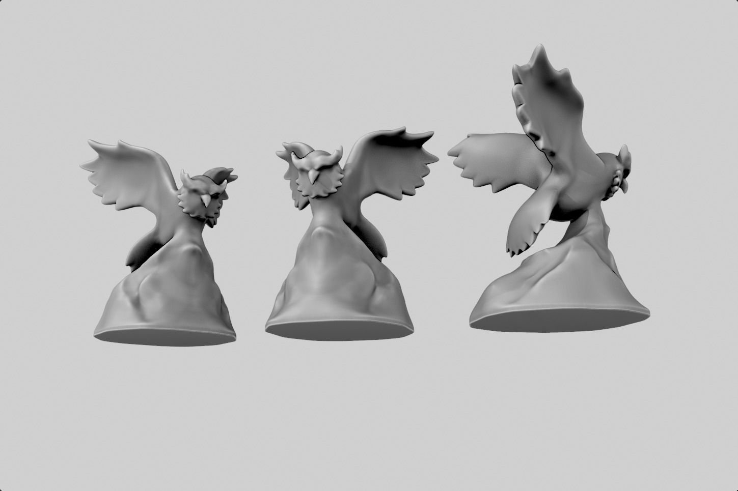 owl flying miniature sculpture figure 3D print model_5