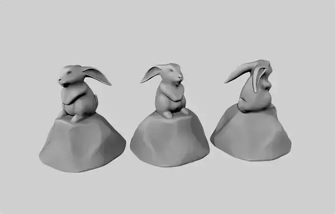rabbit miniature figure sculpture 