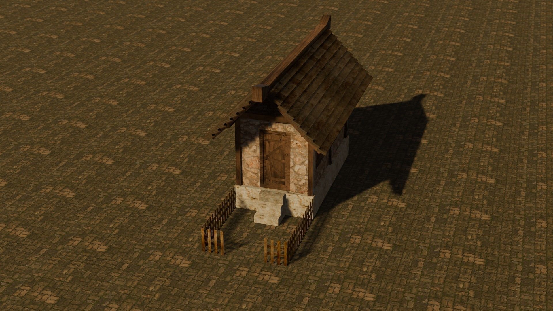 Medieval House 22 Free low-poly 3D model_3