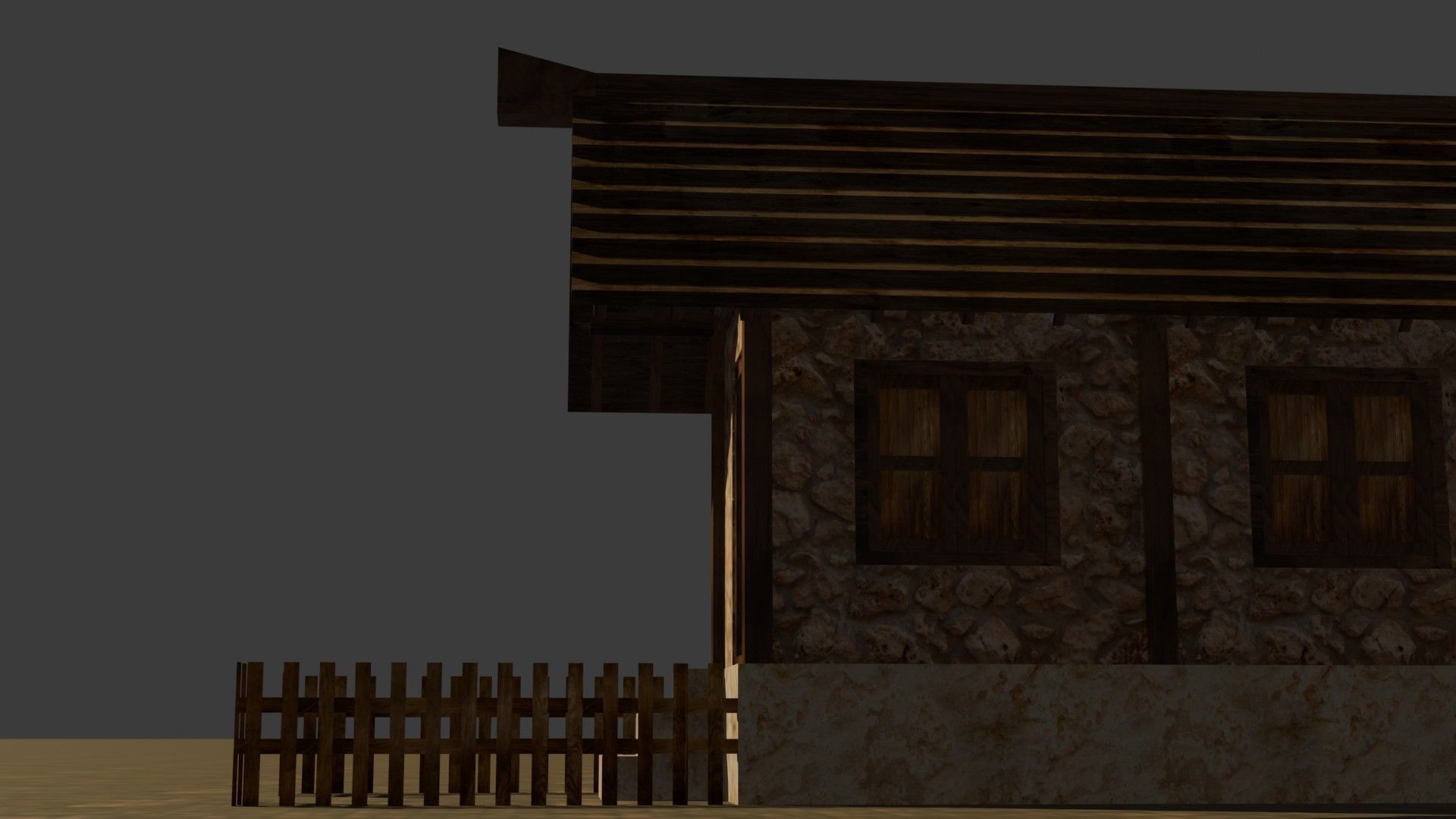 Medieval House 22 Free low-poly 3D model_12