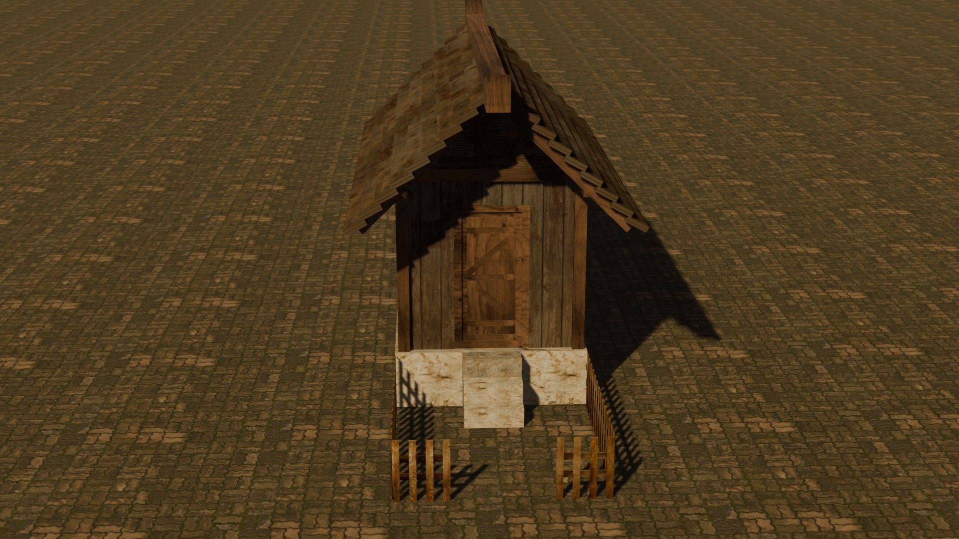 Medieval House 21 Free low-poly 3D model_1