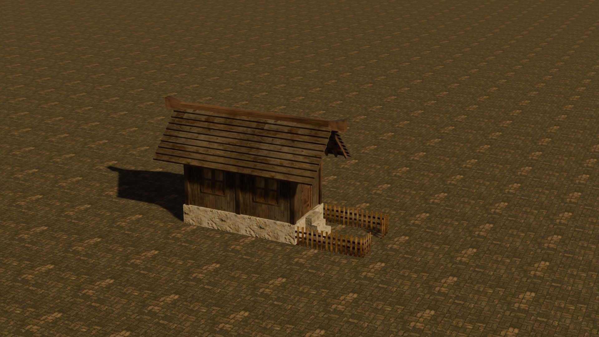 Medieval House 21 Free low-poly 3D model_5