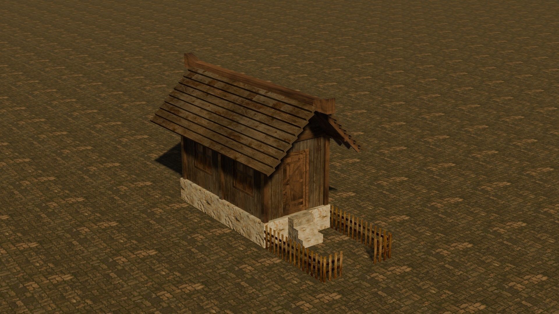 Medieval House 21 Free low-poly 3D model_4