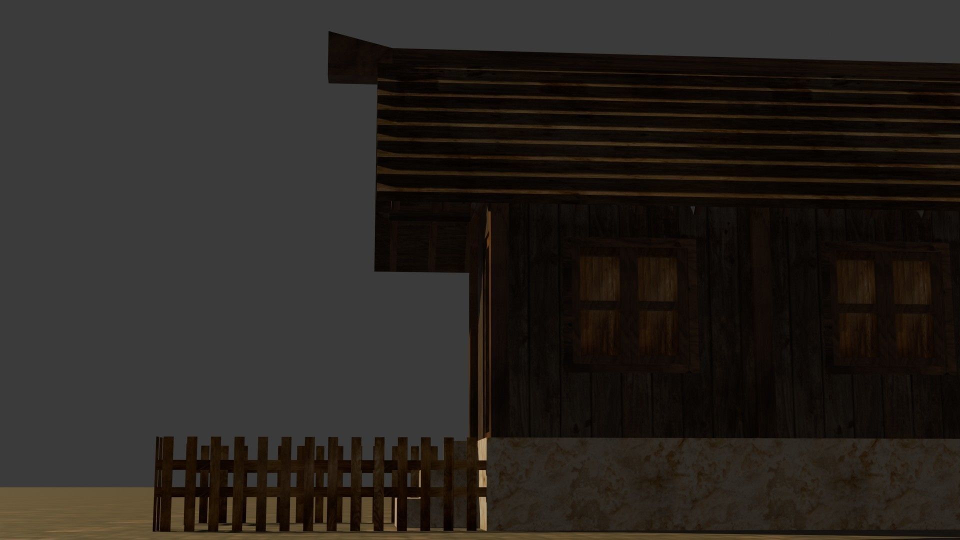 Medieval House 21 Free low-poly 3D model_12