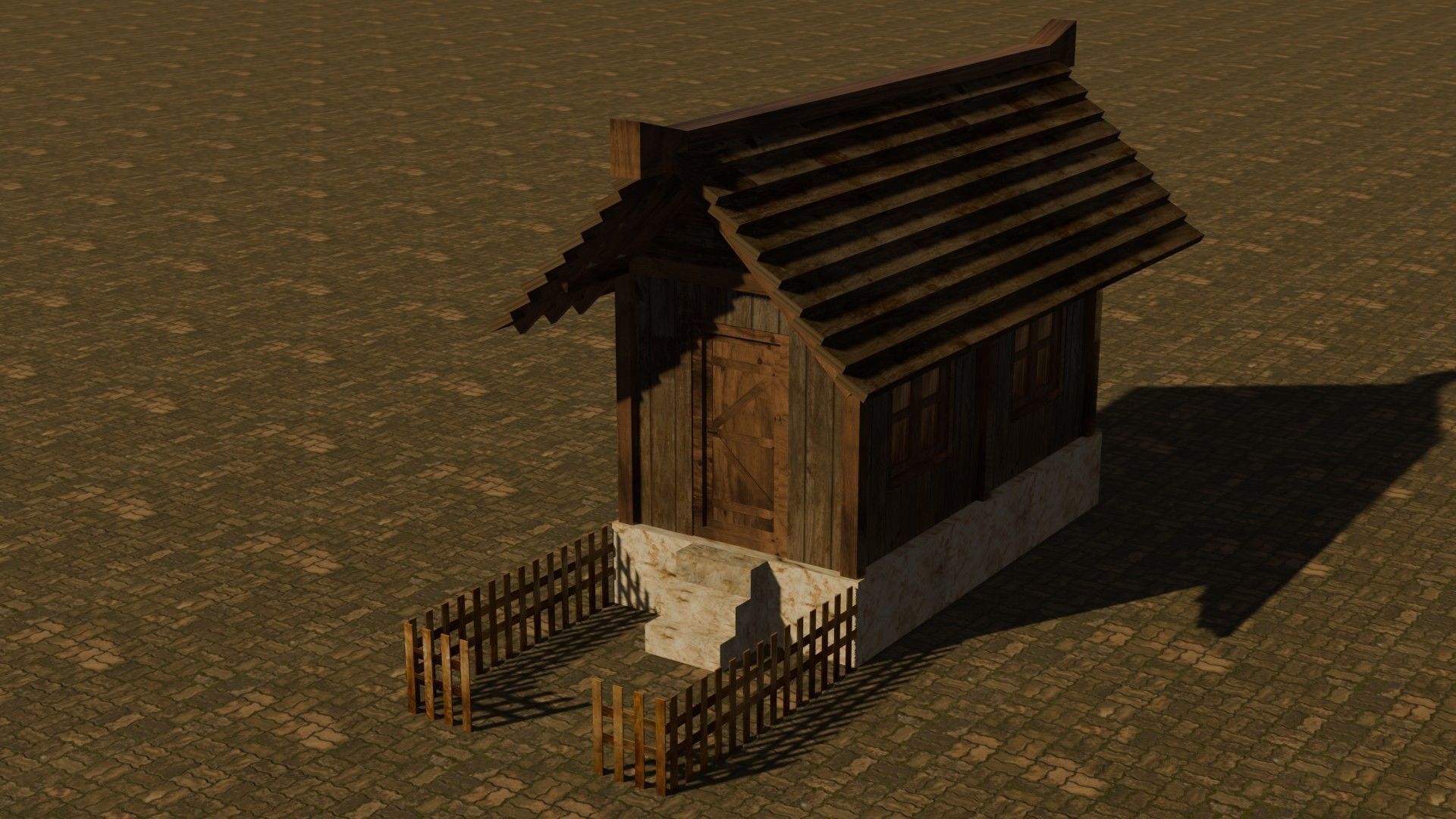 Medieval House 21 Free low-poly 3D model_2