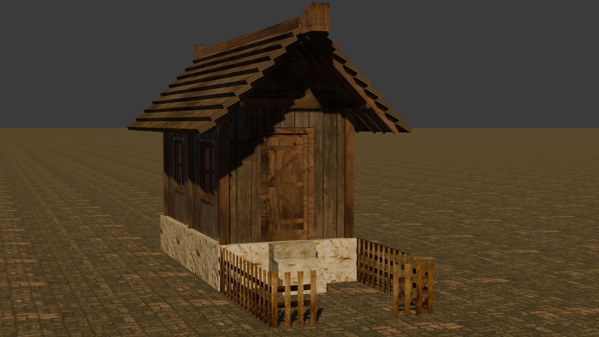 Medieval House 21 Free low-poly 3D model_16
