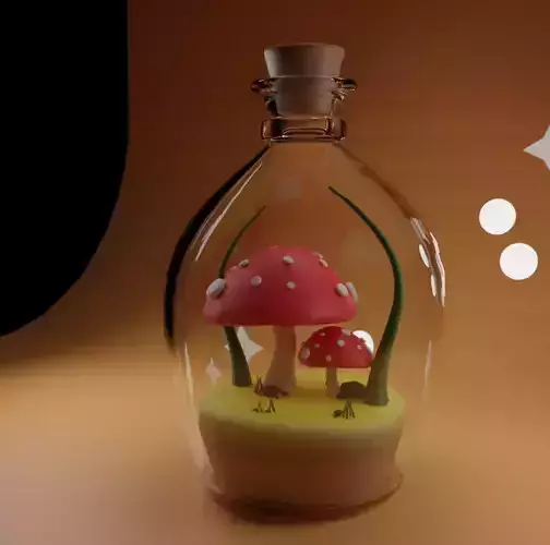 Glass mushroom bottle