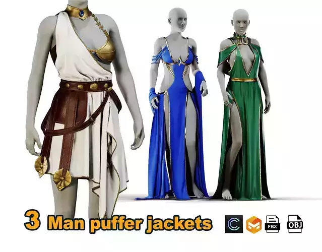 Warrior woman dress 3D model