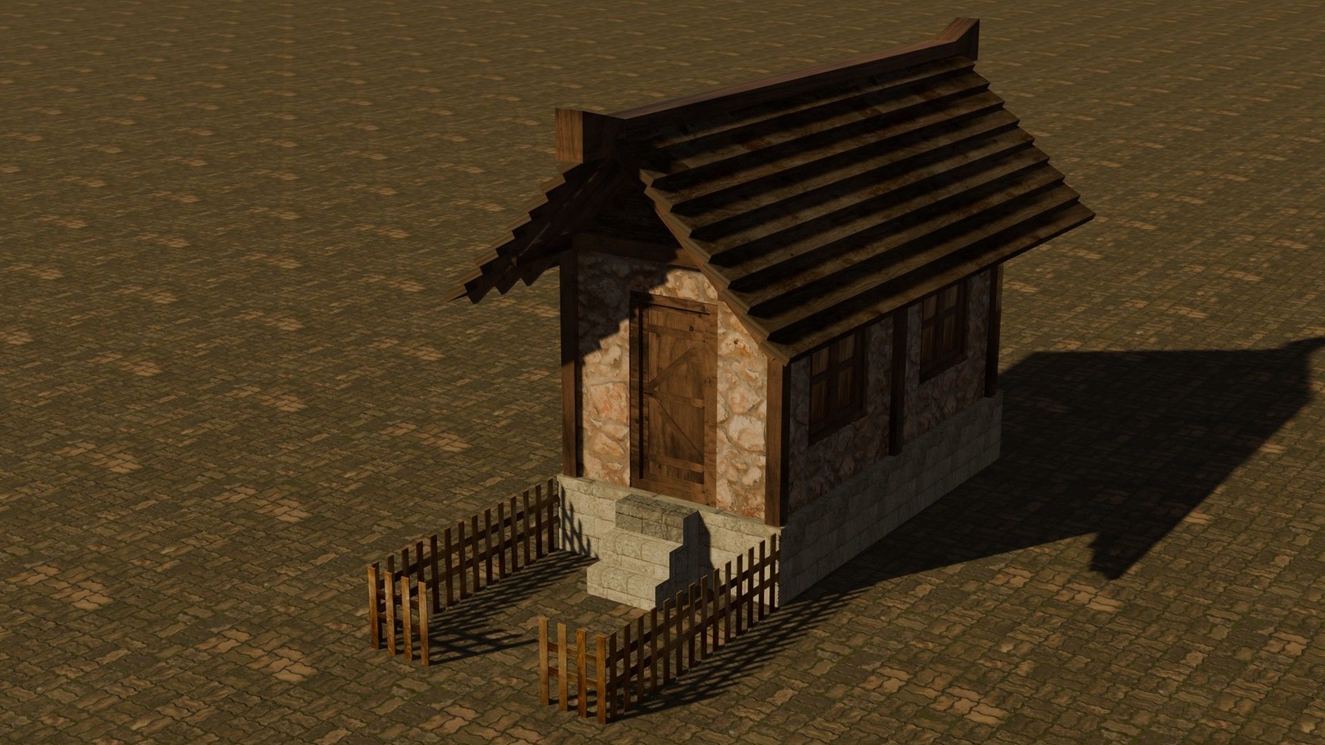 Medieval House 15 Free low-poly 3D model_2