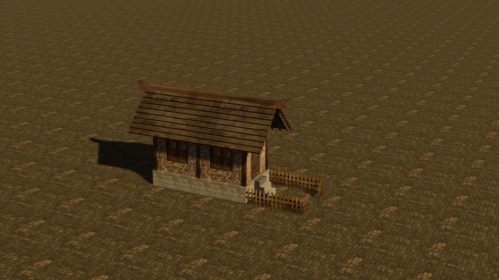 Medieval House 15 Free low-poly 3D model_5