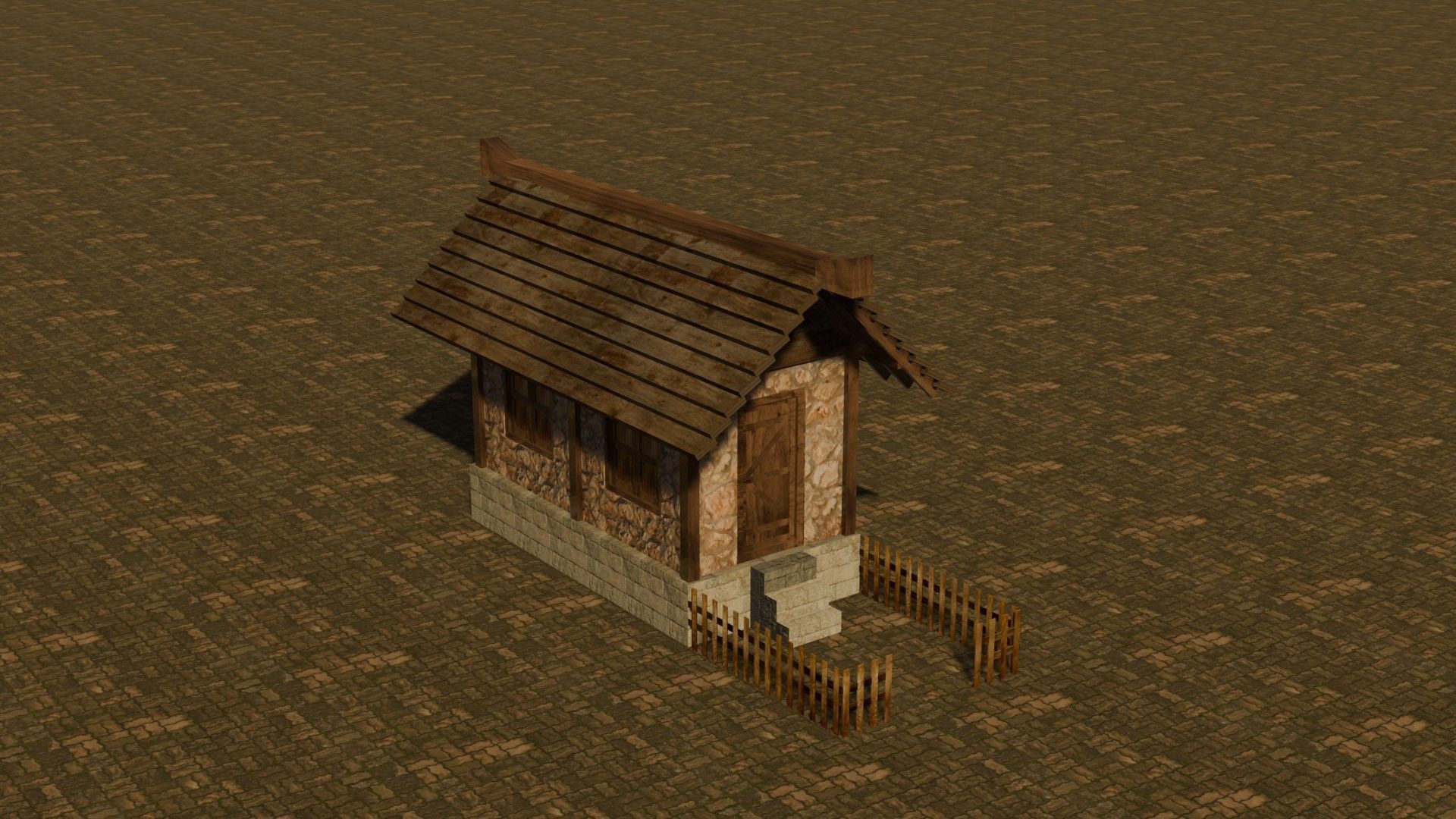 Medieval House 15 Free low-poly 3D model_4
