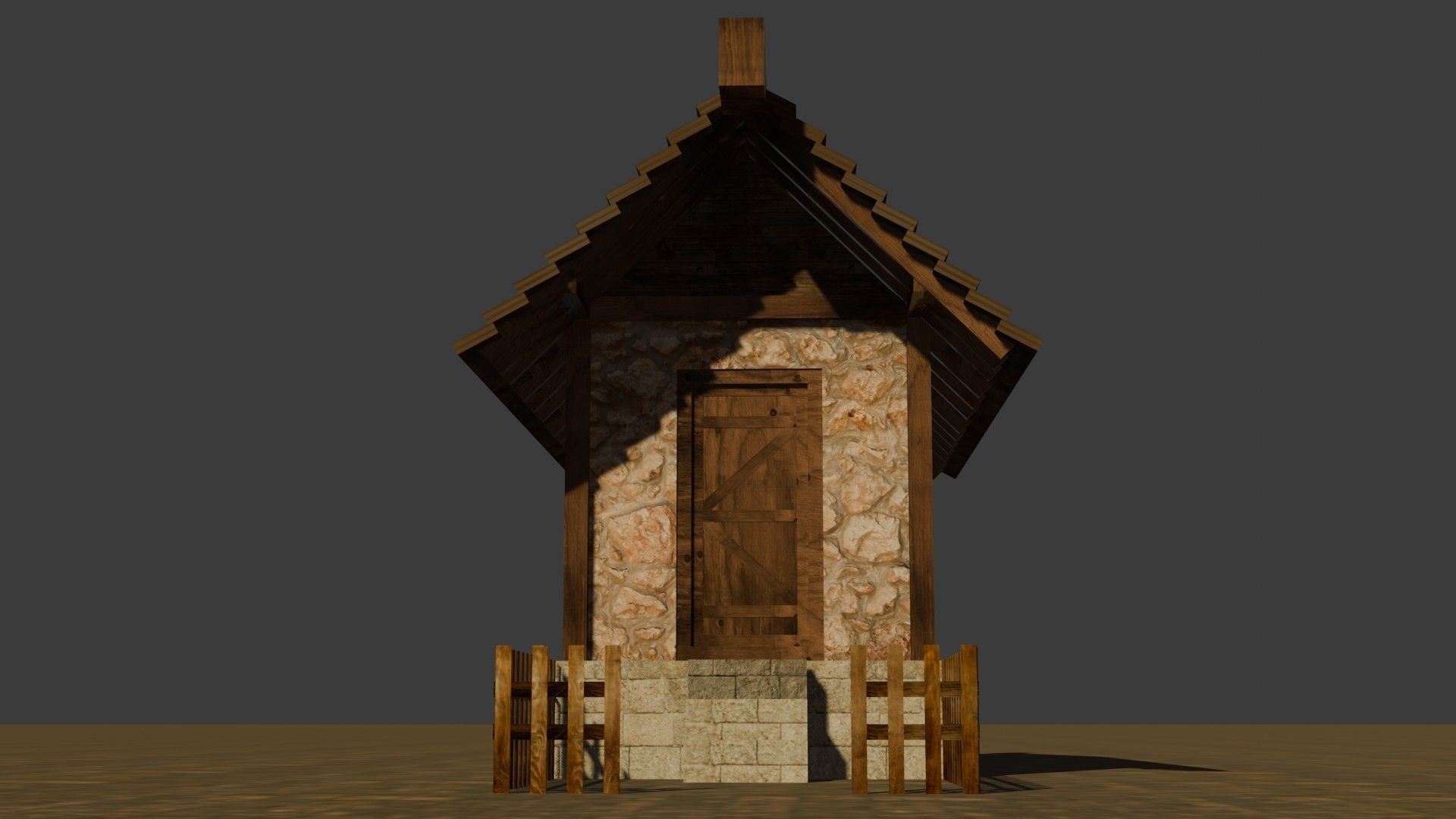 Medieval House 15 Free low-poly 3D model_10
