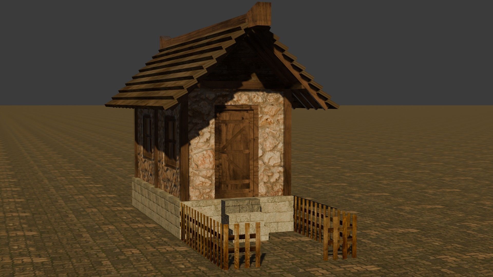 Medieval House 15 Free low-poly 3D model_16