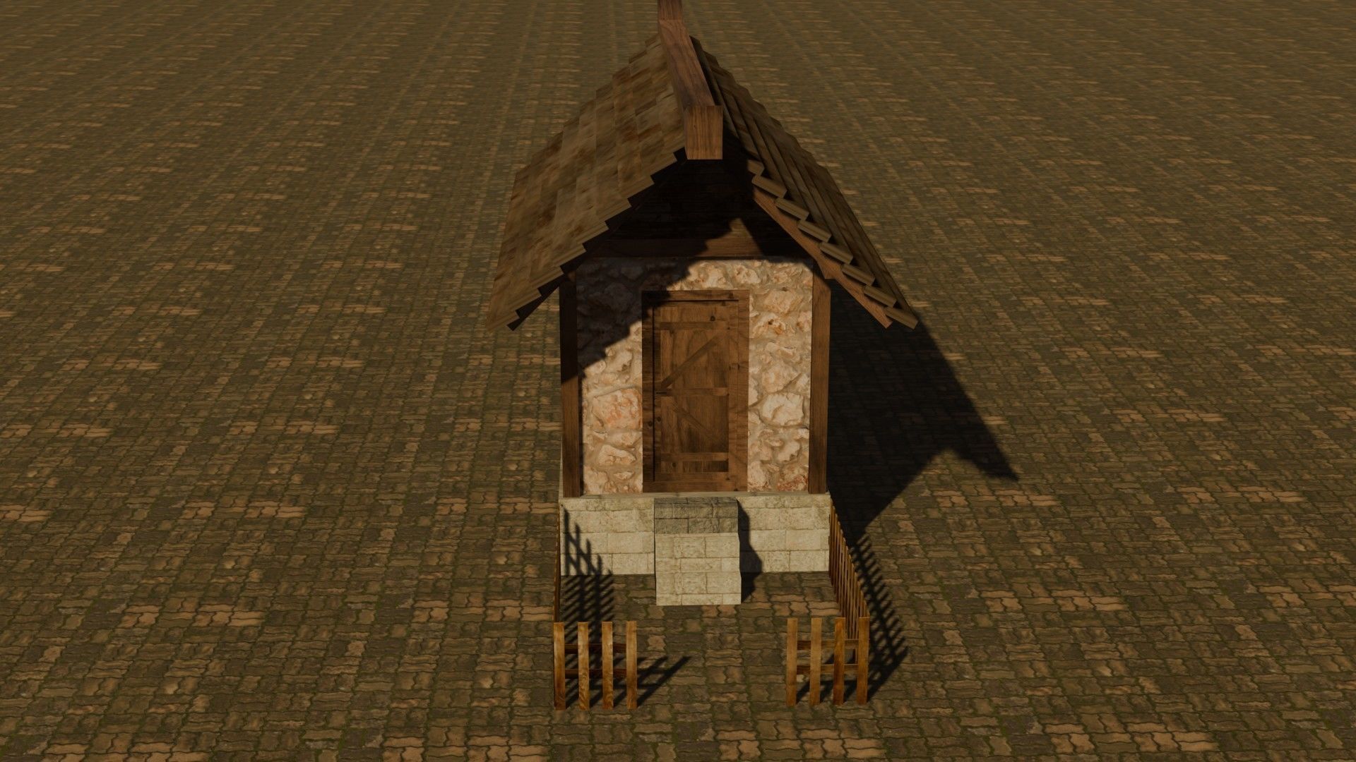 Medieval House 15 Free low-poly 3D model_1