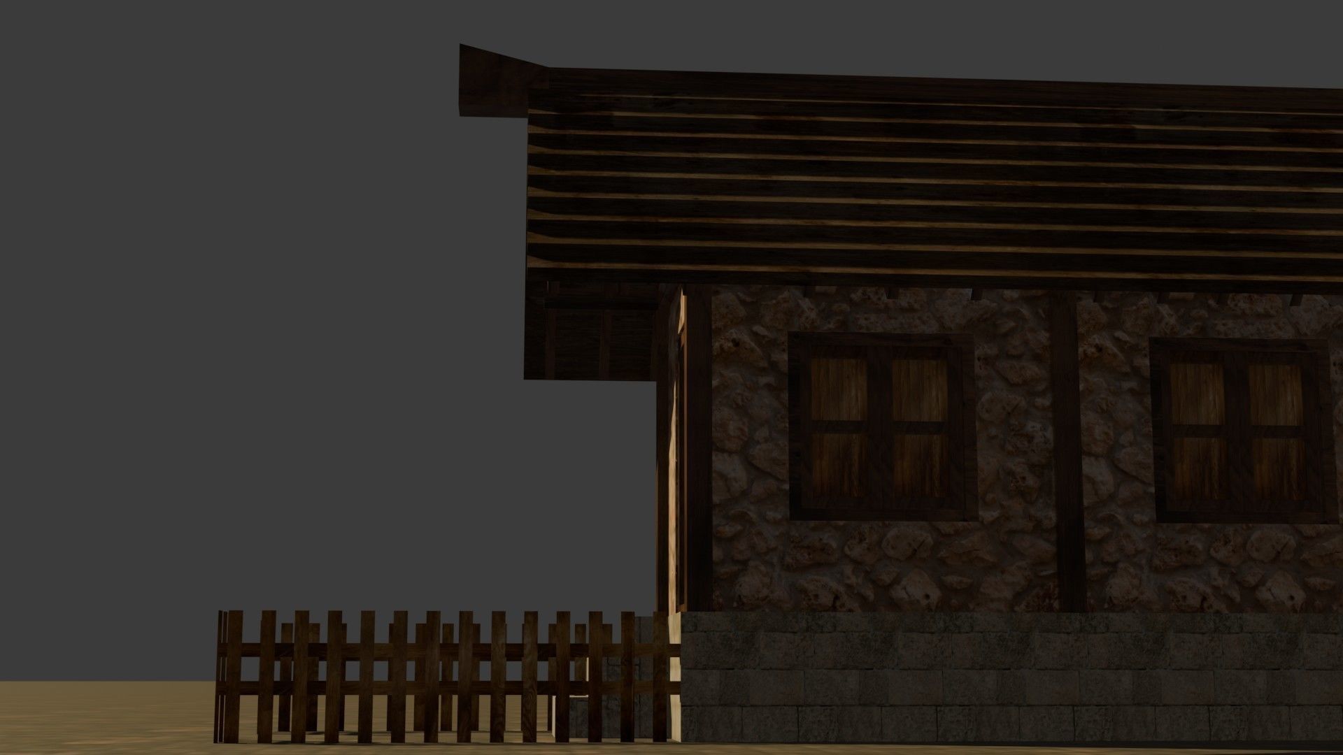Medieval House 15 Free low-poly 3D model_12
