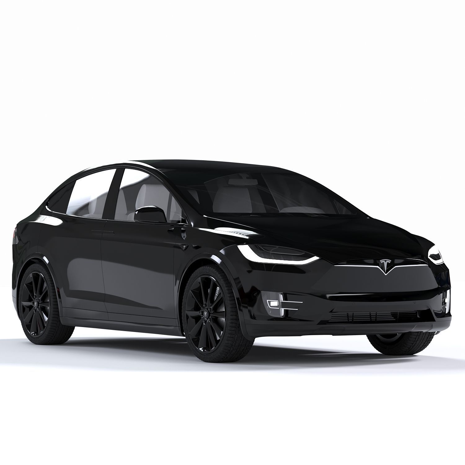 Tesla model x 3d Model Low-poly 3D model_2