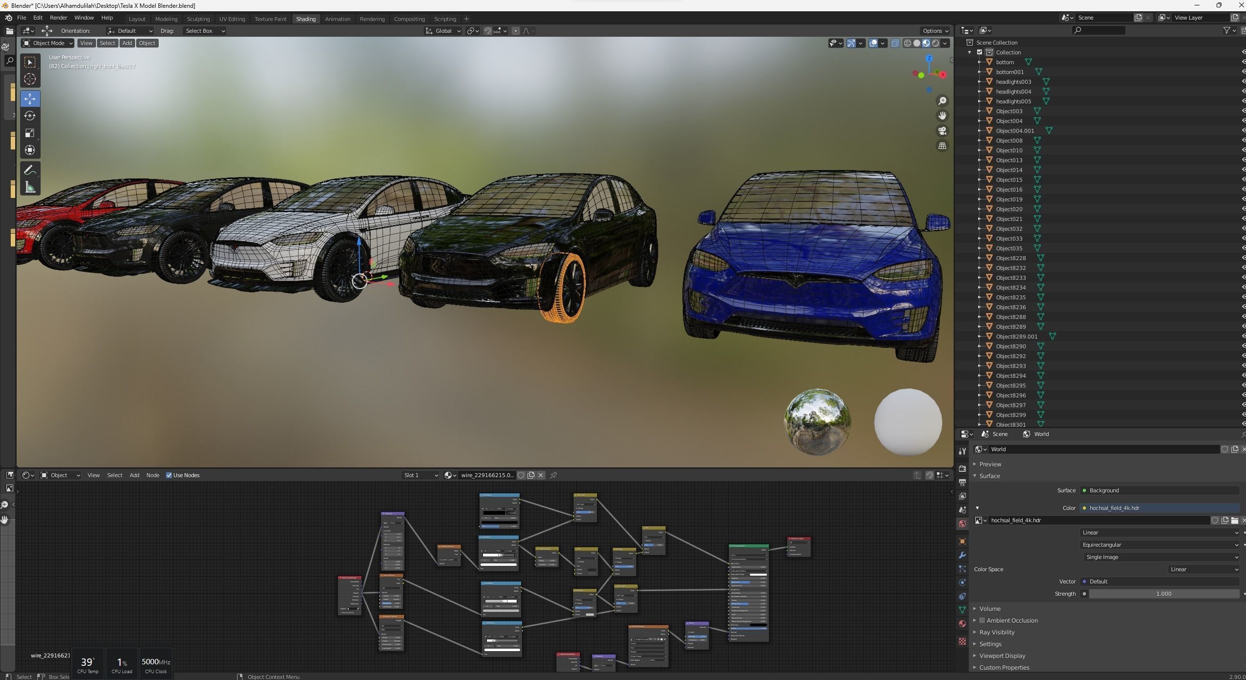Tesla model x 3d Model Low-poly 3D model_7
