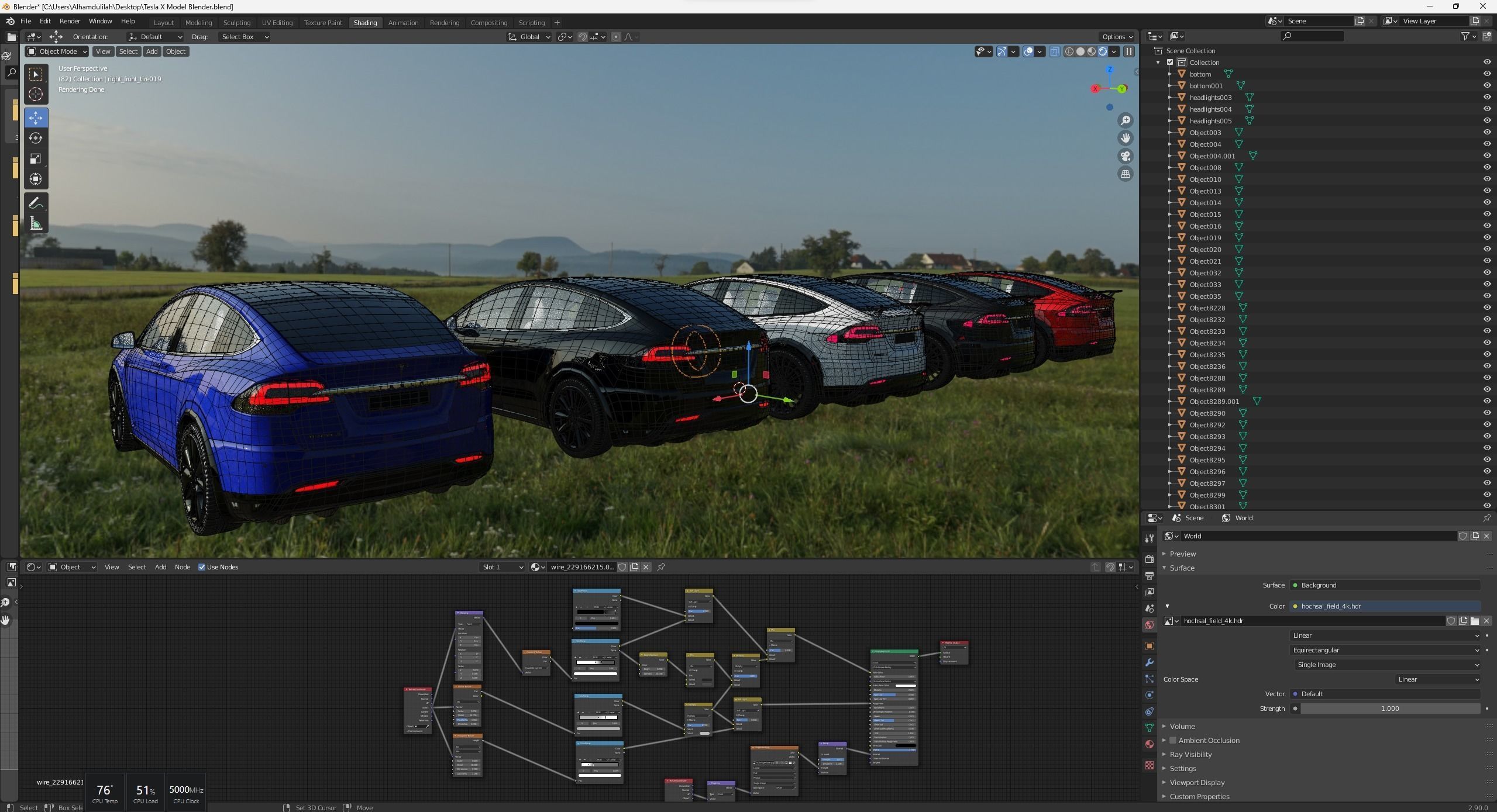 Tesla model x 3d Model Low-poly 3D model_10