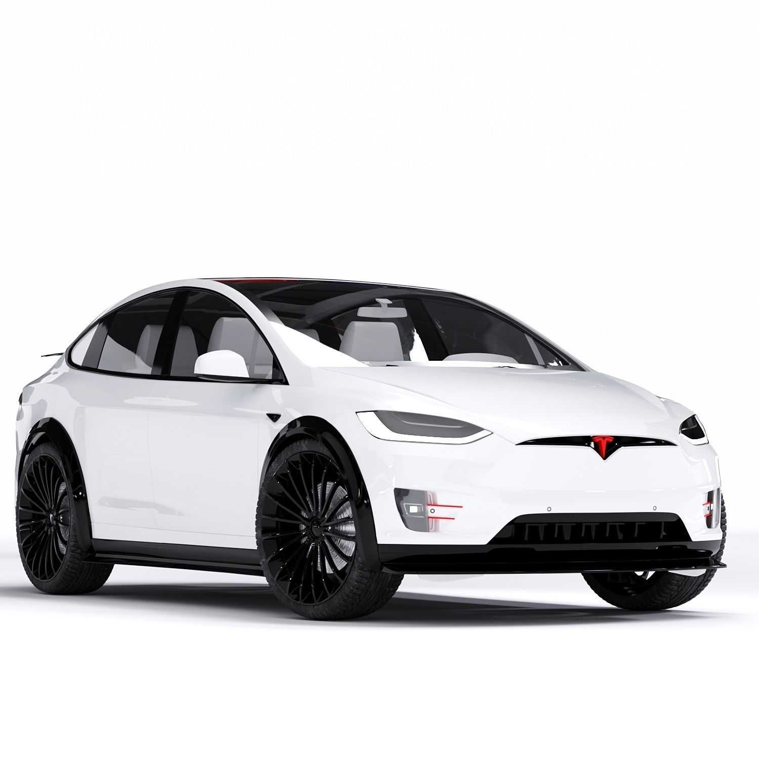 Tesla model x 3d Model Low-poly 3D model_1