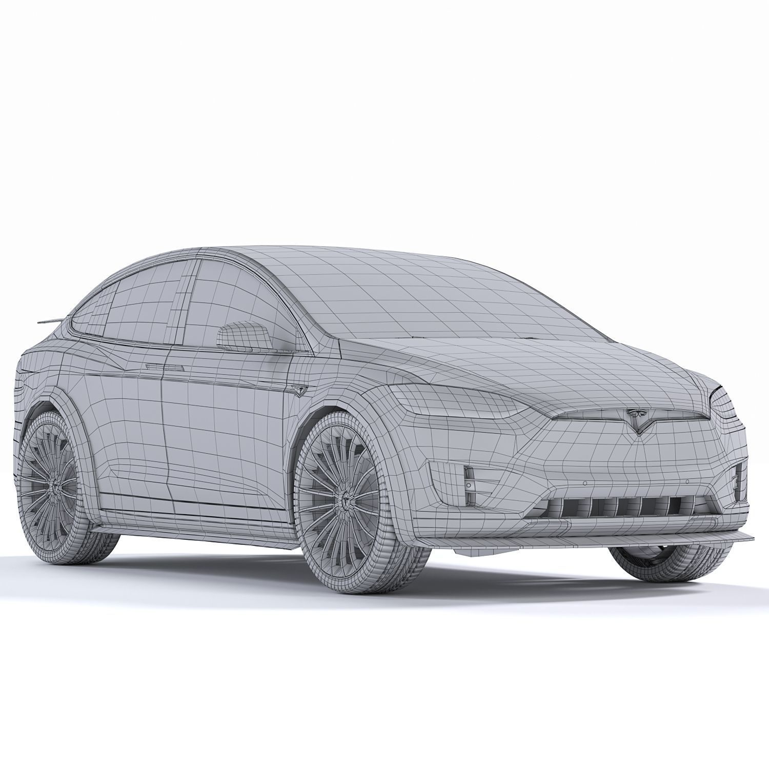 Tesla model x 3d Model Low-poly 3D model_6