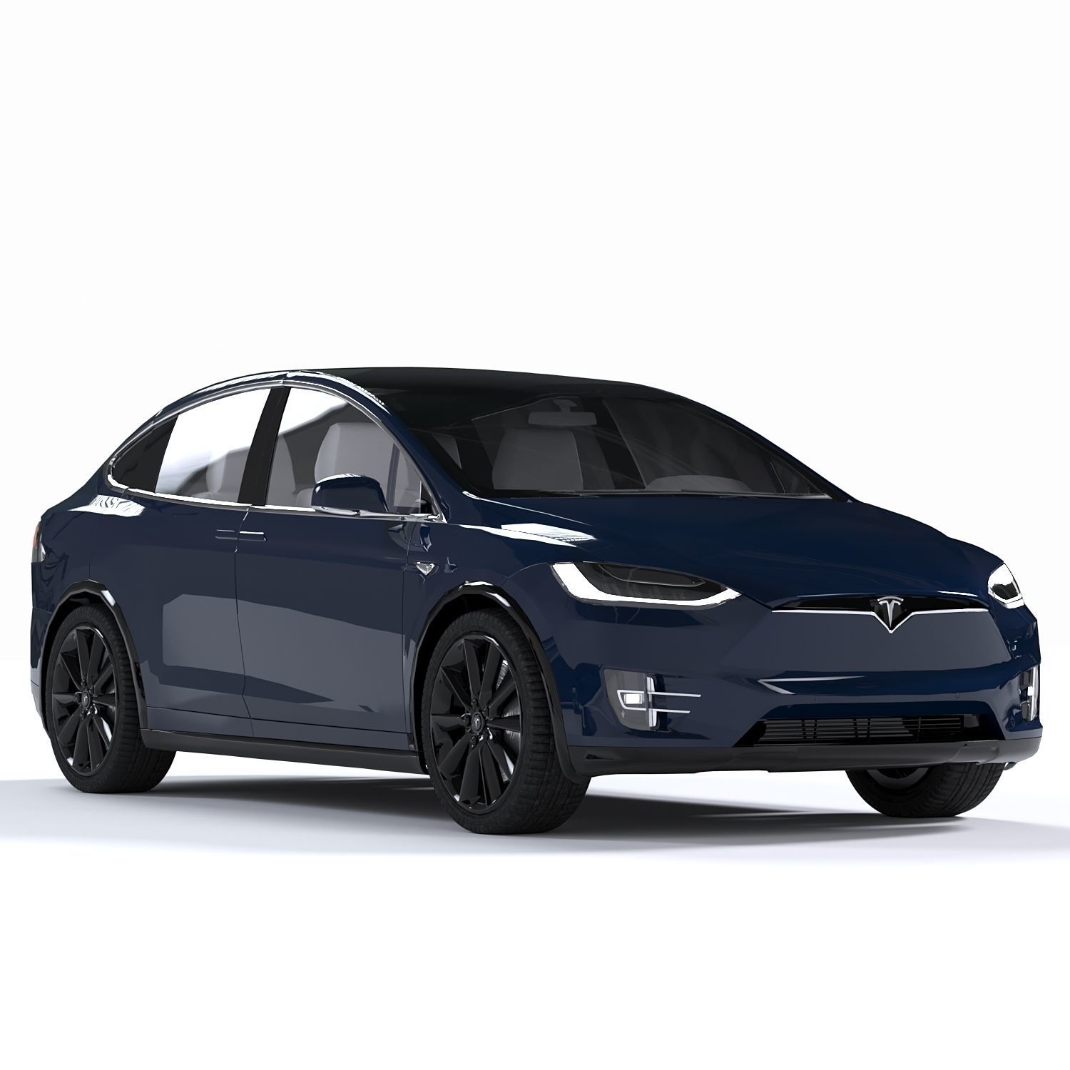 Tesla model x 3d Model Low-poly 3D model_4