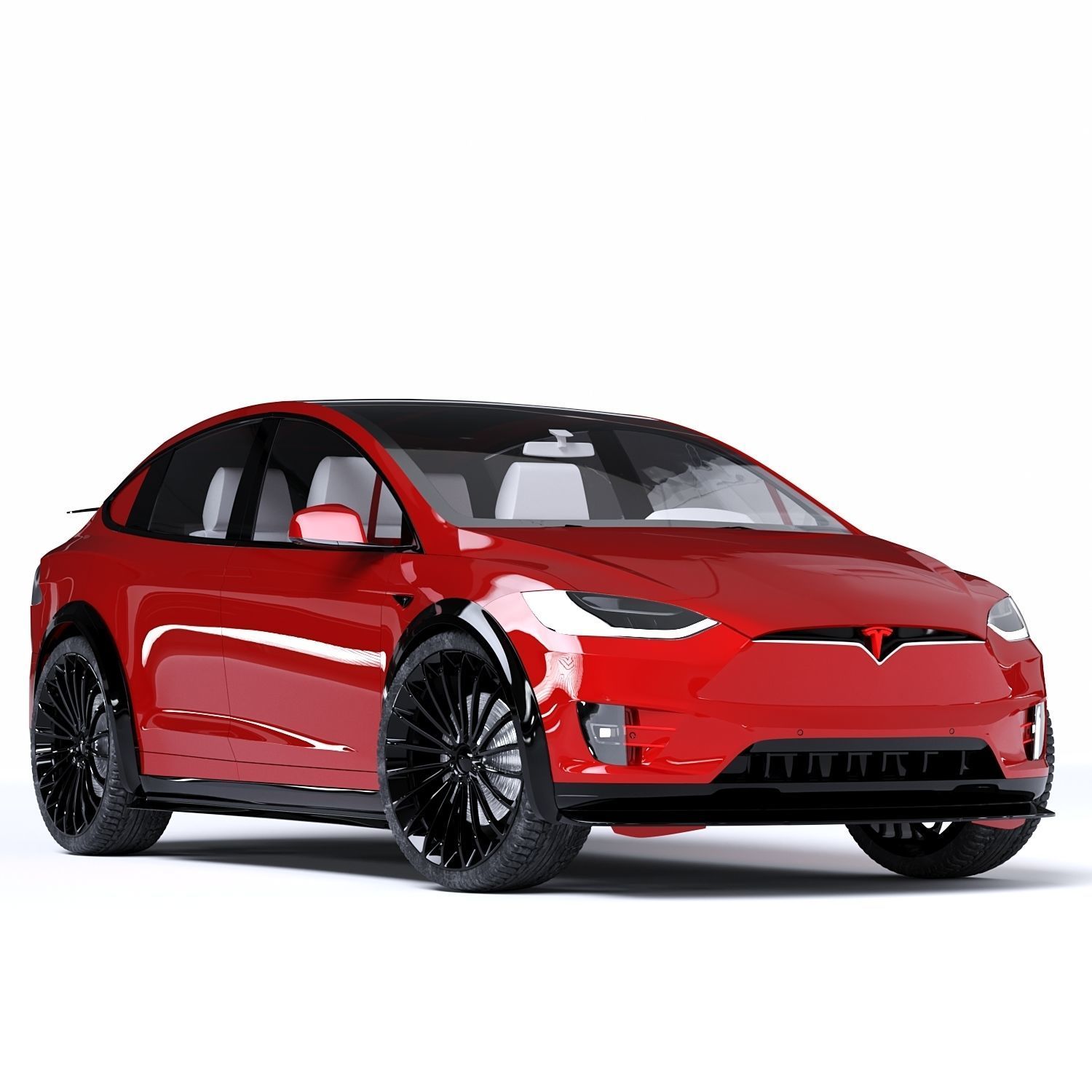 Tesla model x 3d Model Low-poly 3D model_3