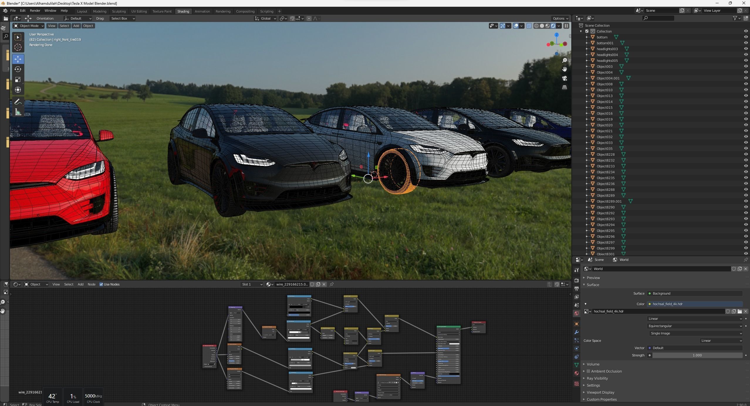 Tesla model x 3d Model Low-poly 3D model_9