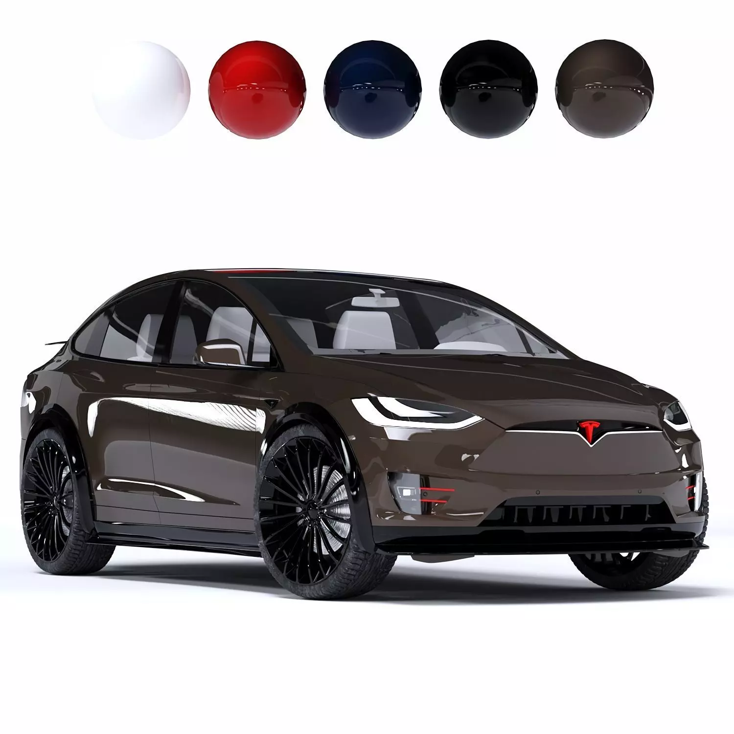 Tesla model x 3d Model Low-poly 3D model_0