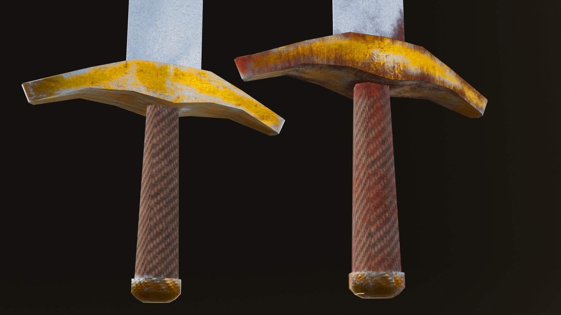 Low-poly Game-ready Sword with Rusty Texture Free low-poly 3D model_4