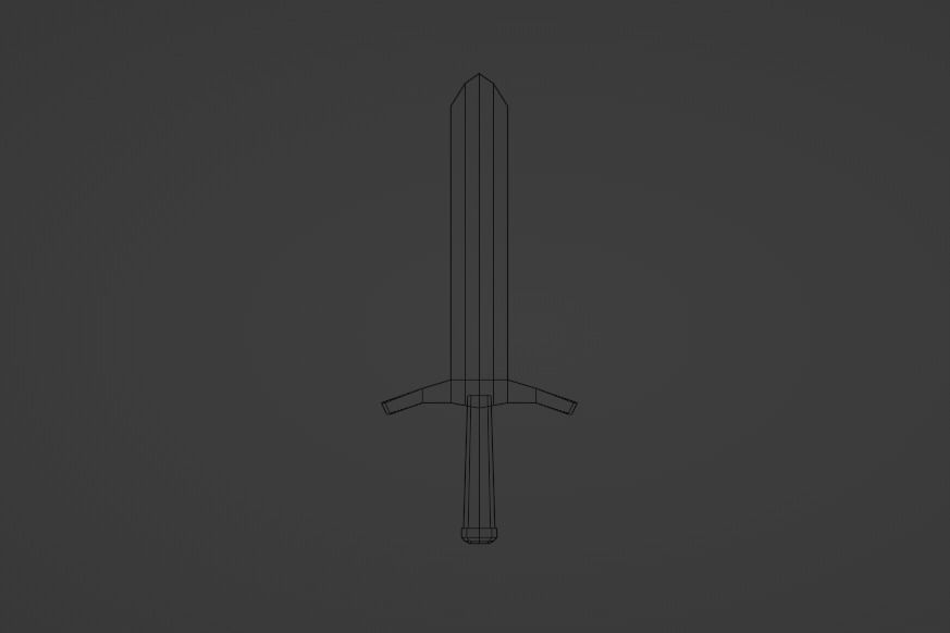 Low-poly Game-ready Sword with Rusty Texture Free low-poly 3D model_6