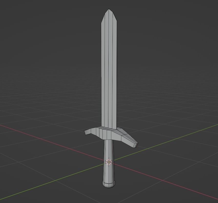 Low-poly Game-ready Sword with Rusty Texture Free low-poly 3D model_7