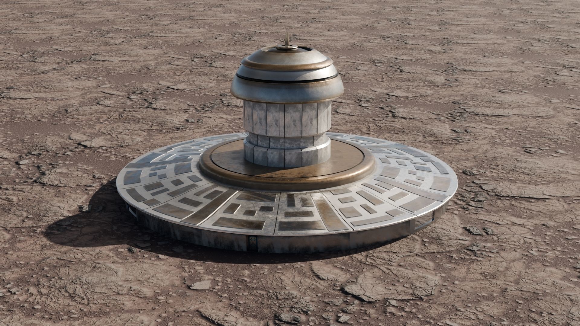 MARS BASE Low-poly 3D model_2