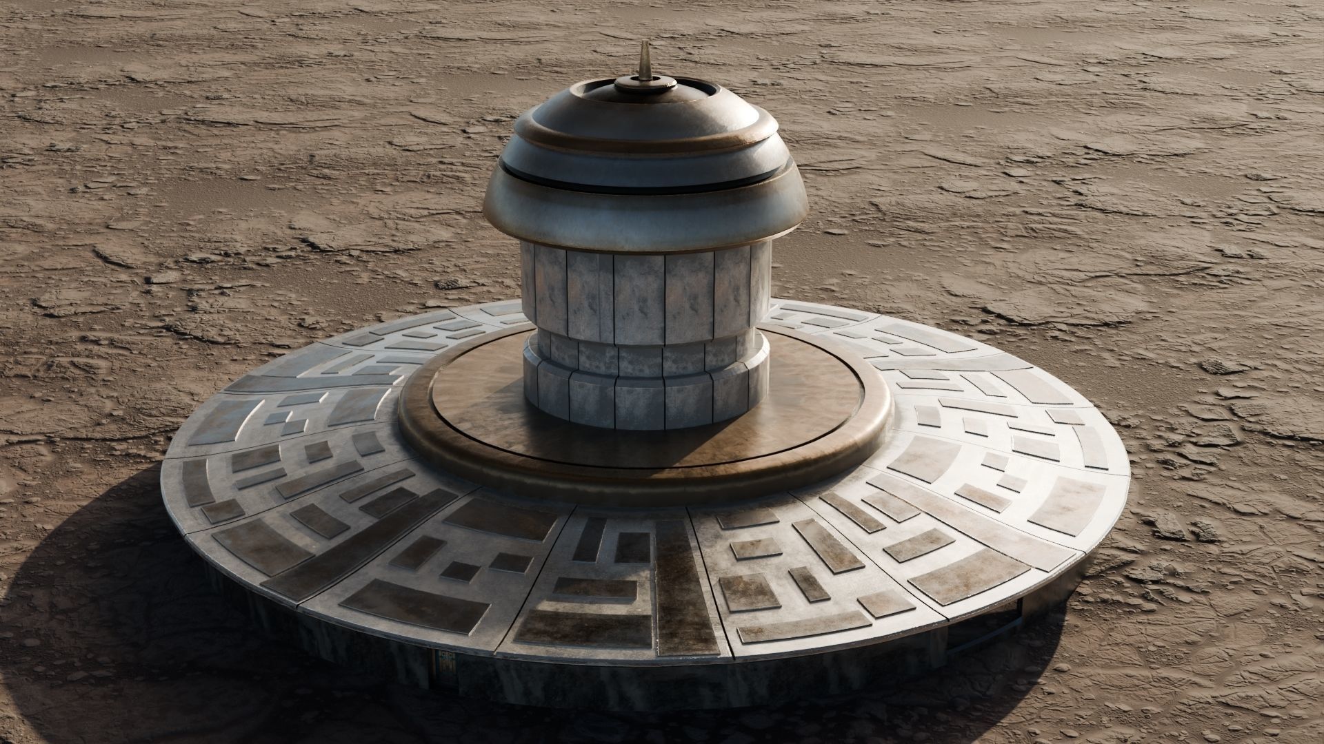 MARS BASE Low-poly 3D model_3