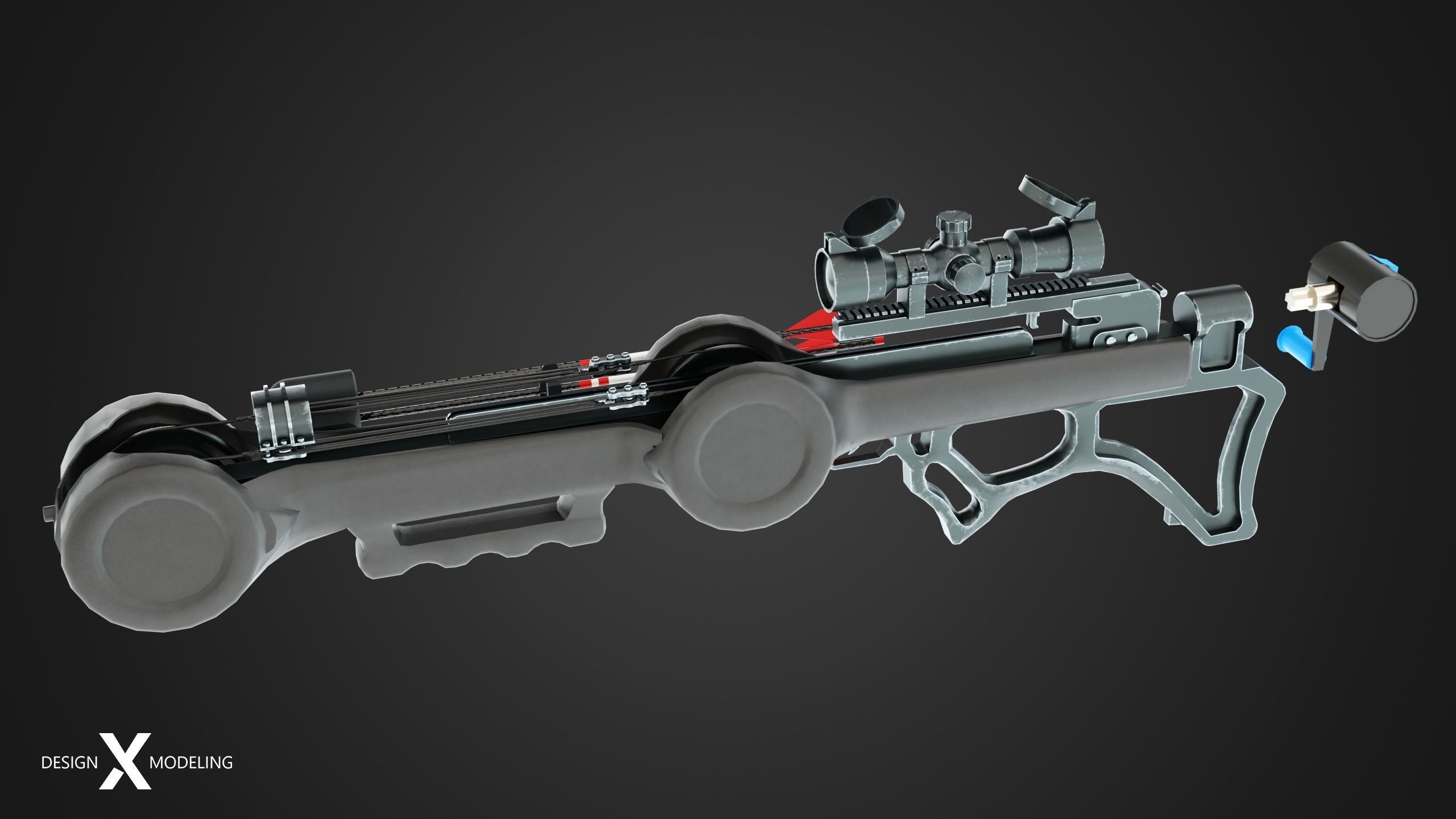 Lancehead F1 Crossbow Low-poly 3D model_2