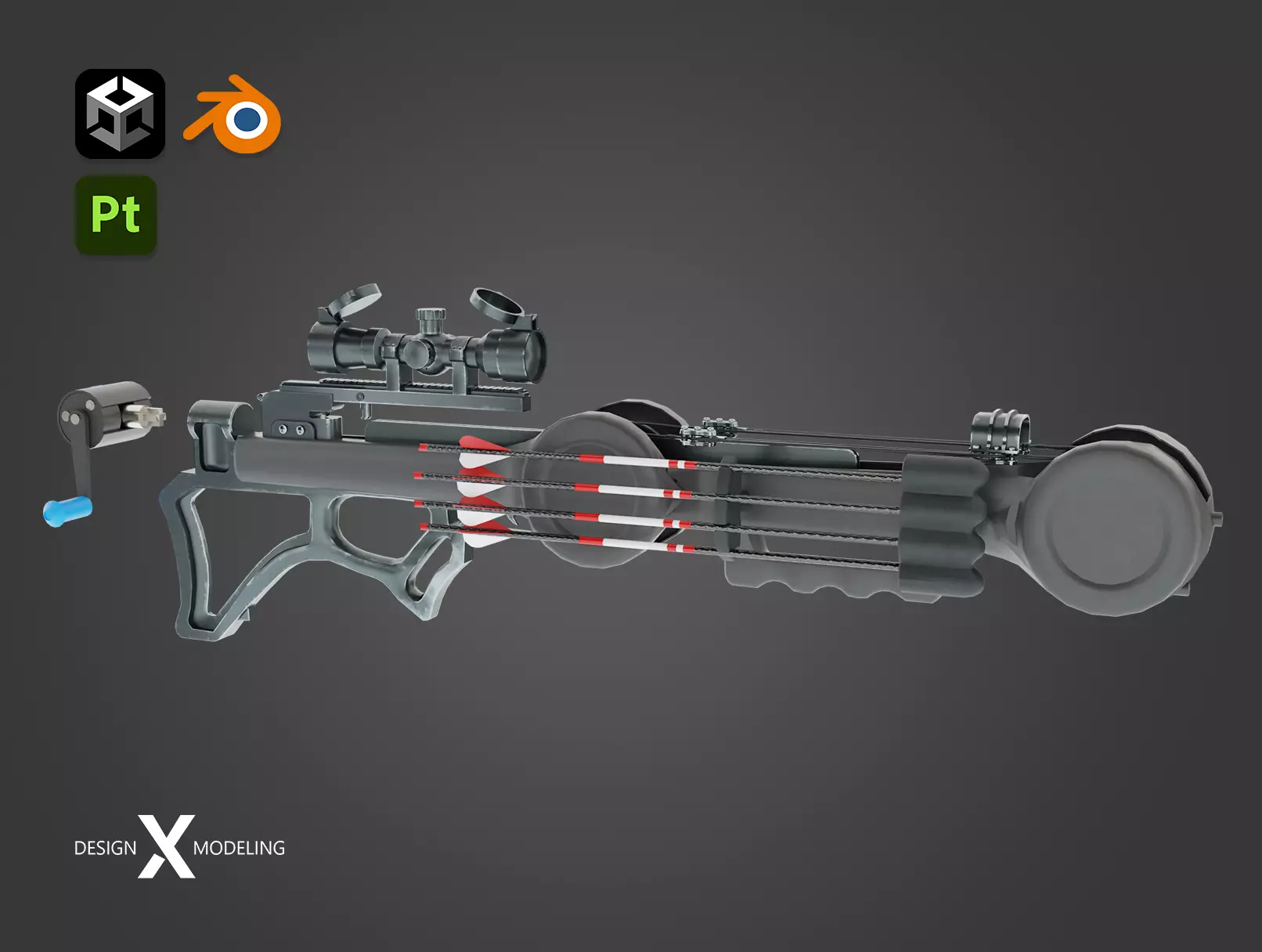 Lancehead F1 Crossbow Low-poly 3D model_0