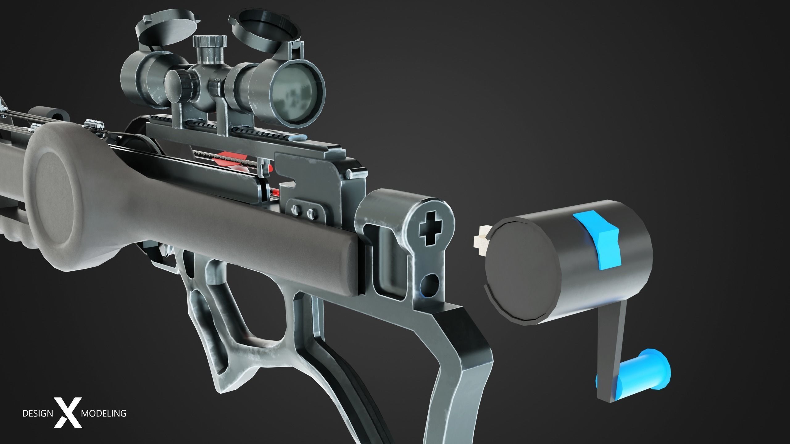 Lancehead F1 Crossbow Low-poly 3D model_5