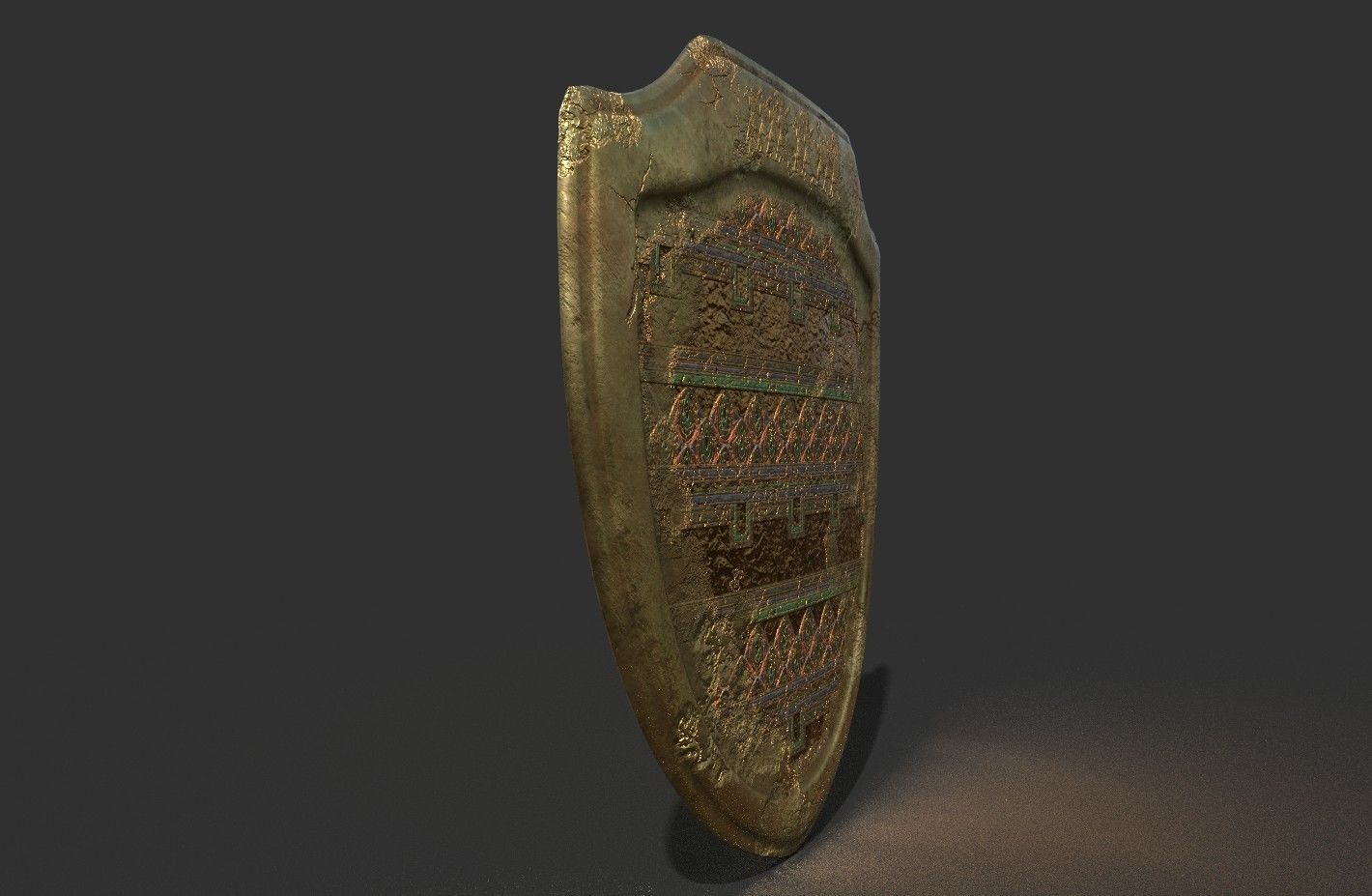 ANCIENT EGYPTIAN WAR SHIELD 3D MODEL Low-poly 3D model_5