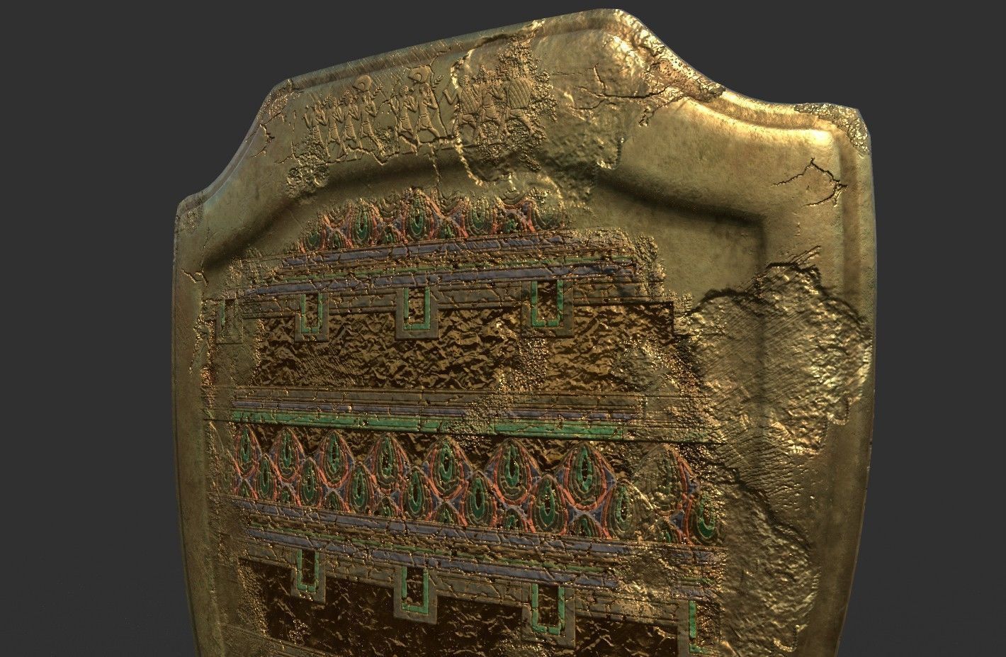 ANCIENT EGYPTIAN WAR SHIELD 3D MODEL Low-poly 3D model_19