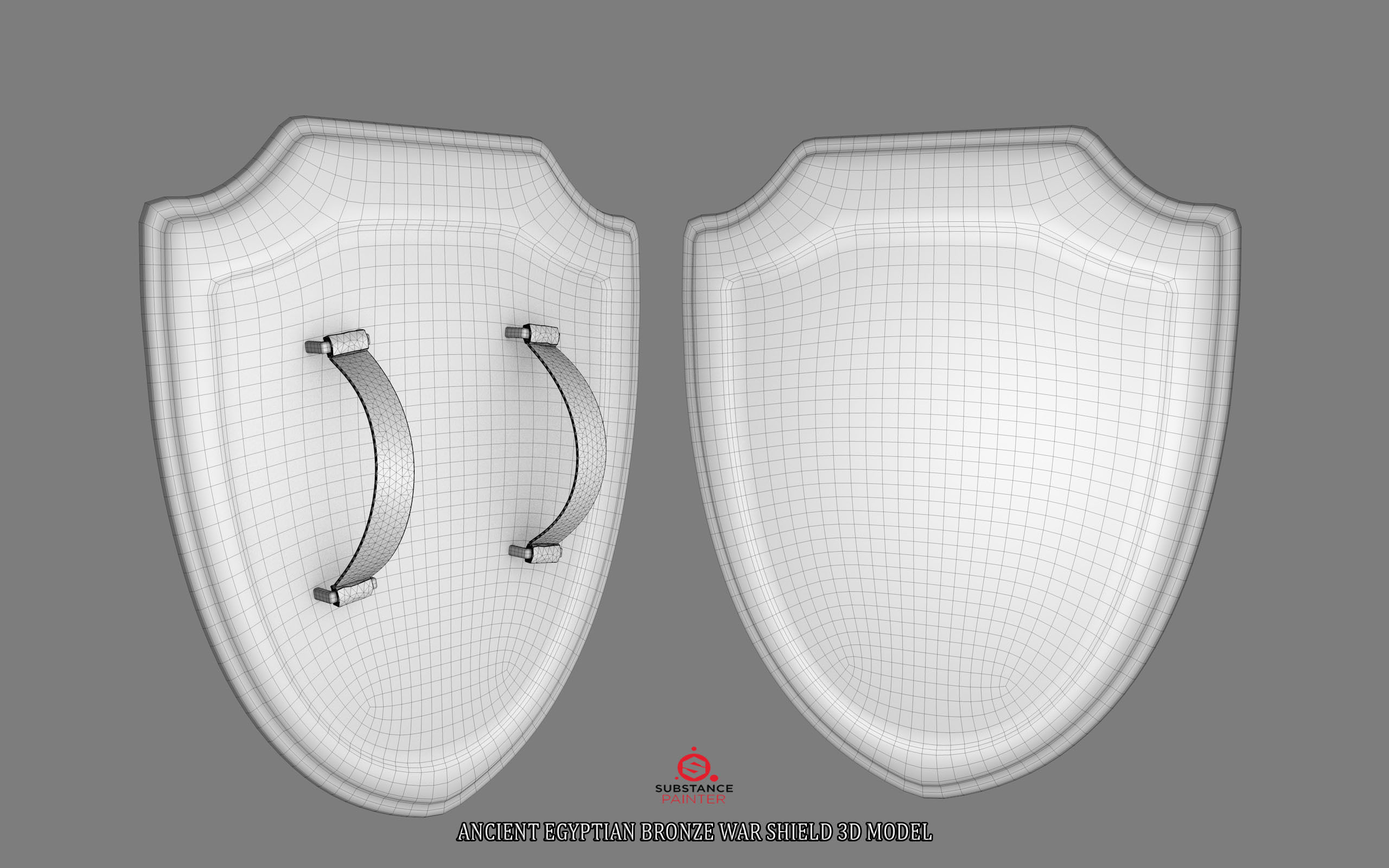 ANCIENT EGYPTIAN WAR SHIELD 3D MODEL Low-poly 3D model_1